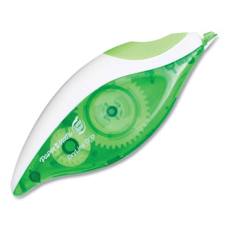 Paper Mate DryLine Grip Correction Tape - 0.20" Width x 27.80 ft LengthGreen, White, Transparent Dispenser - Smooth, Mess-free, Swivel Tip, Ergonomic, Tear Resistant - 1 Pack - White