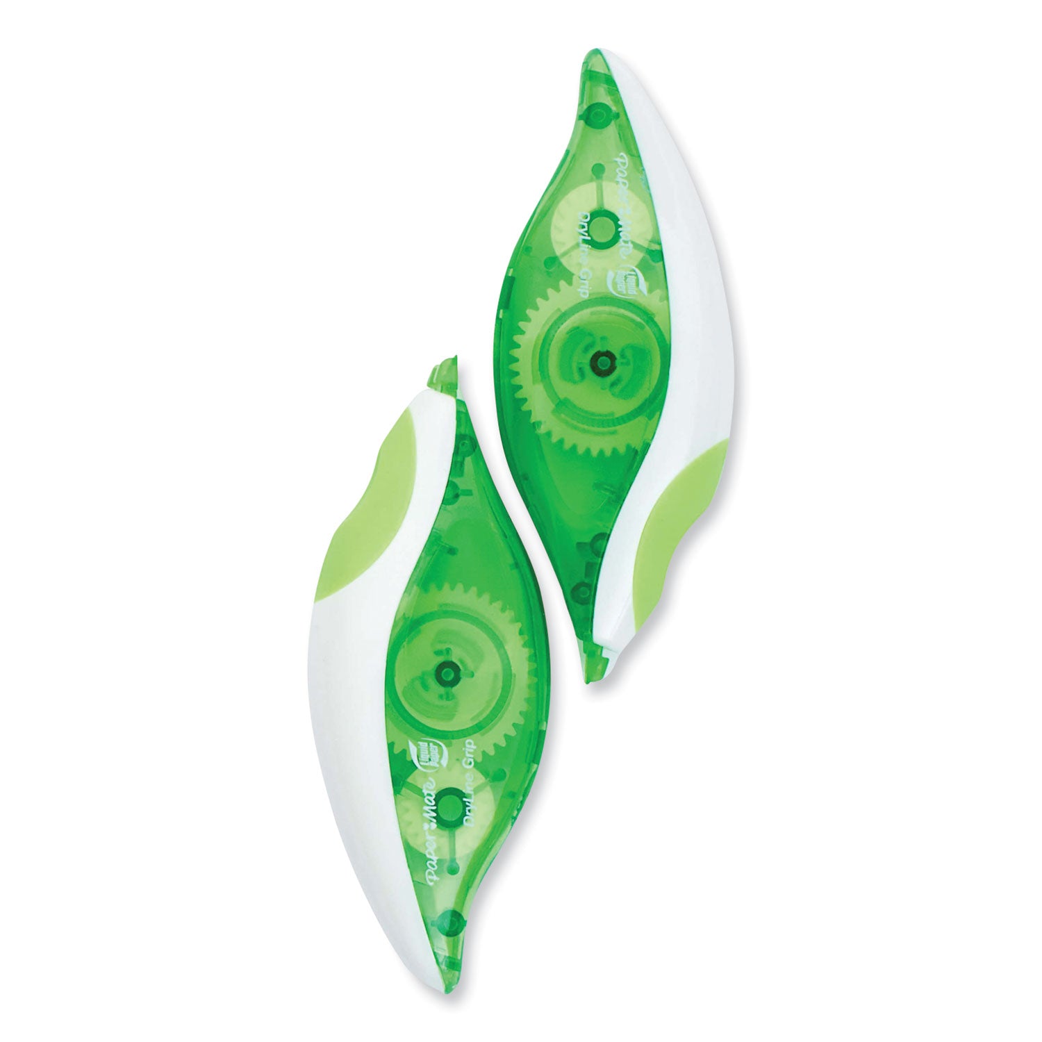 Paper Mate DryLine Grip Correction Tape - 0.20" Width x 27.80 ft LengthGreen, White, Transparent Dispenser - Smooth, Mess-free, Swivel Tip, Ergonomic, Tear Resistant - 2 / Pack - White