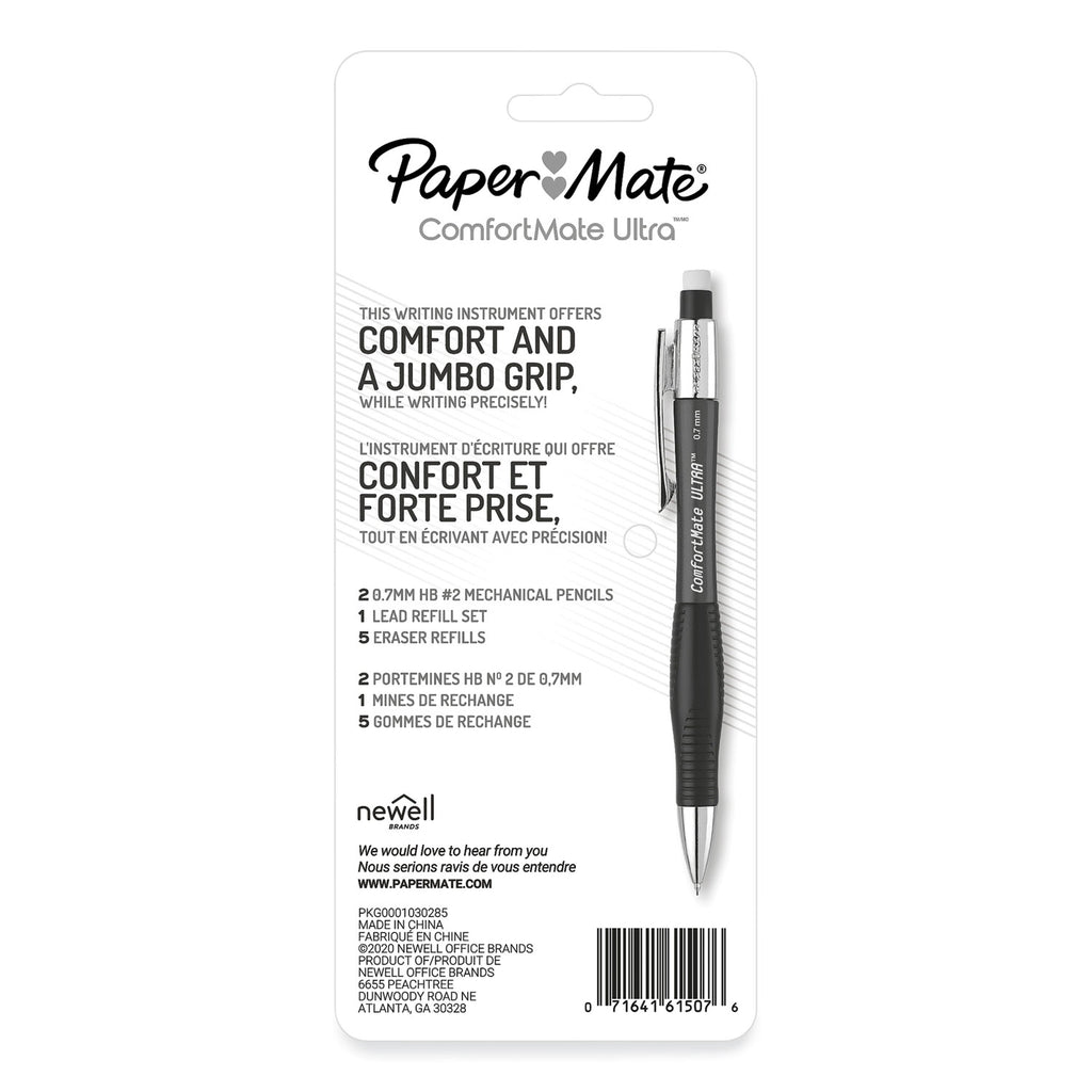 ComfortMate Ultra Pencil Starter Set, 0.7 mm, HB (#2), Black Lead, Assorted Barrel Colors, 2/Pack