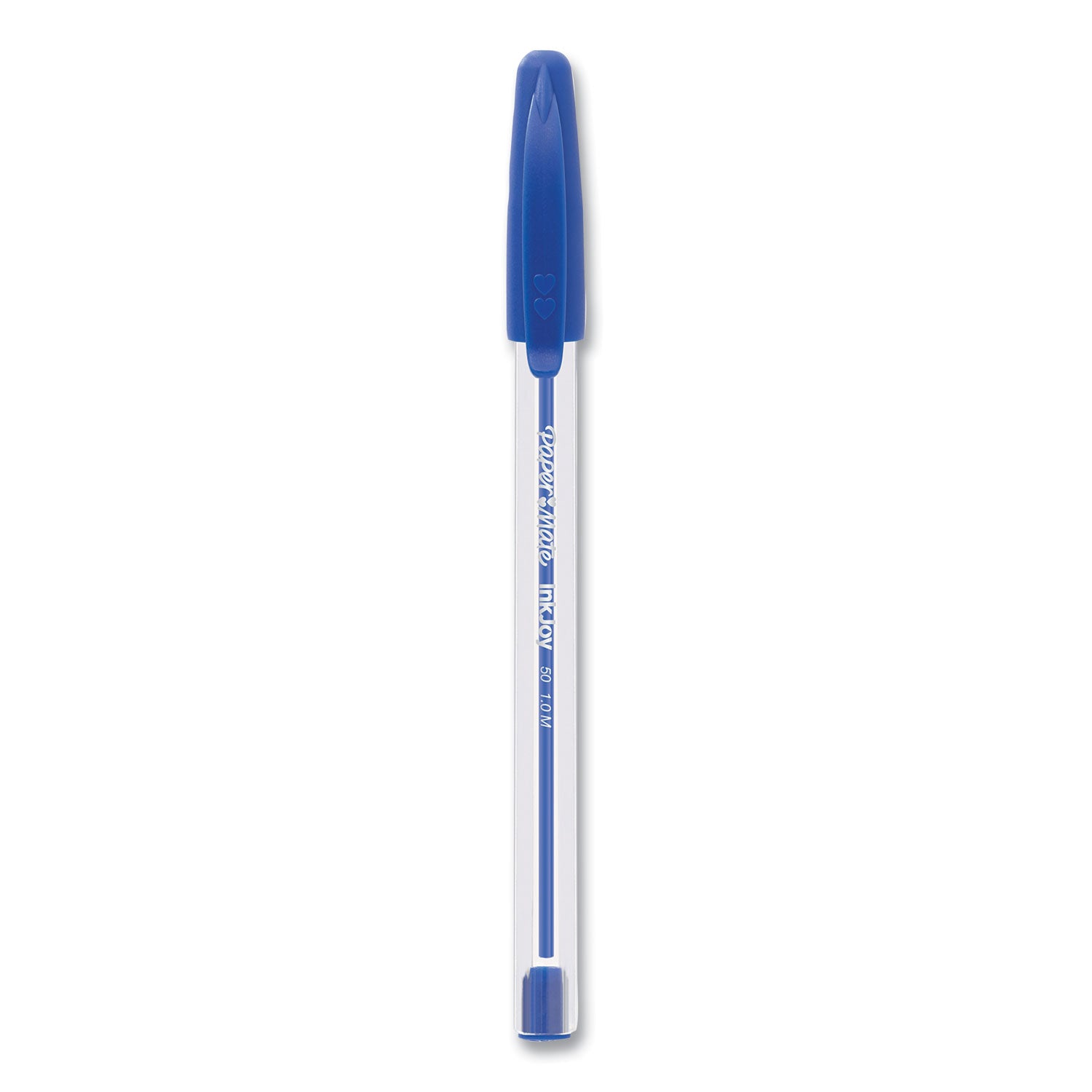 inkjoy-50st-ballpoint-pen-stick-medium-1-mm-blue-ink-clear-barrel-60-pack_pap2014534 - 2