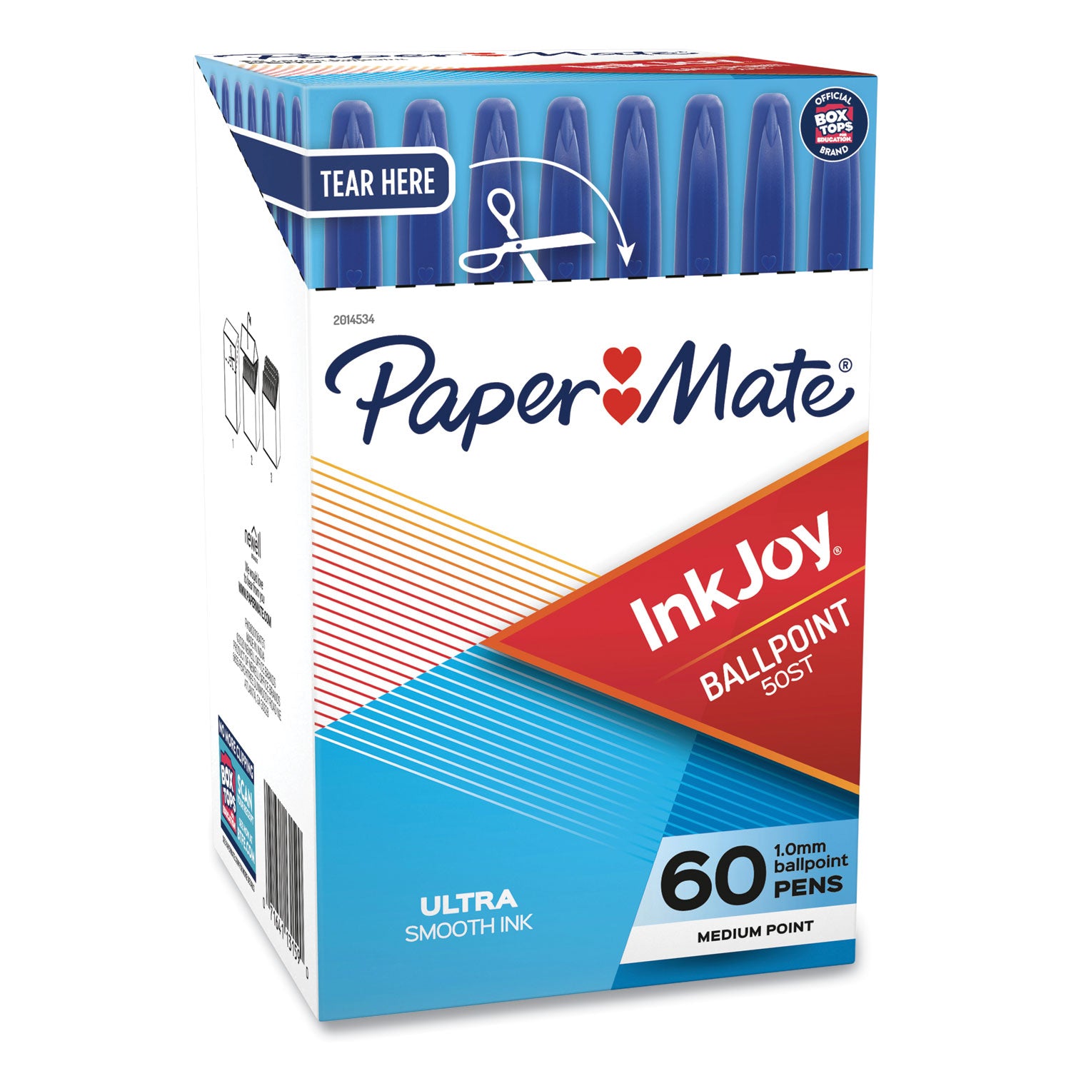 inkjoy-50st-ballpoint-pen-stick-medium-1-mm-blue-ink-clear-barrel-60-pack_pap2014534 - 1
