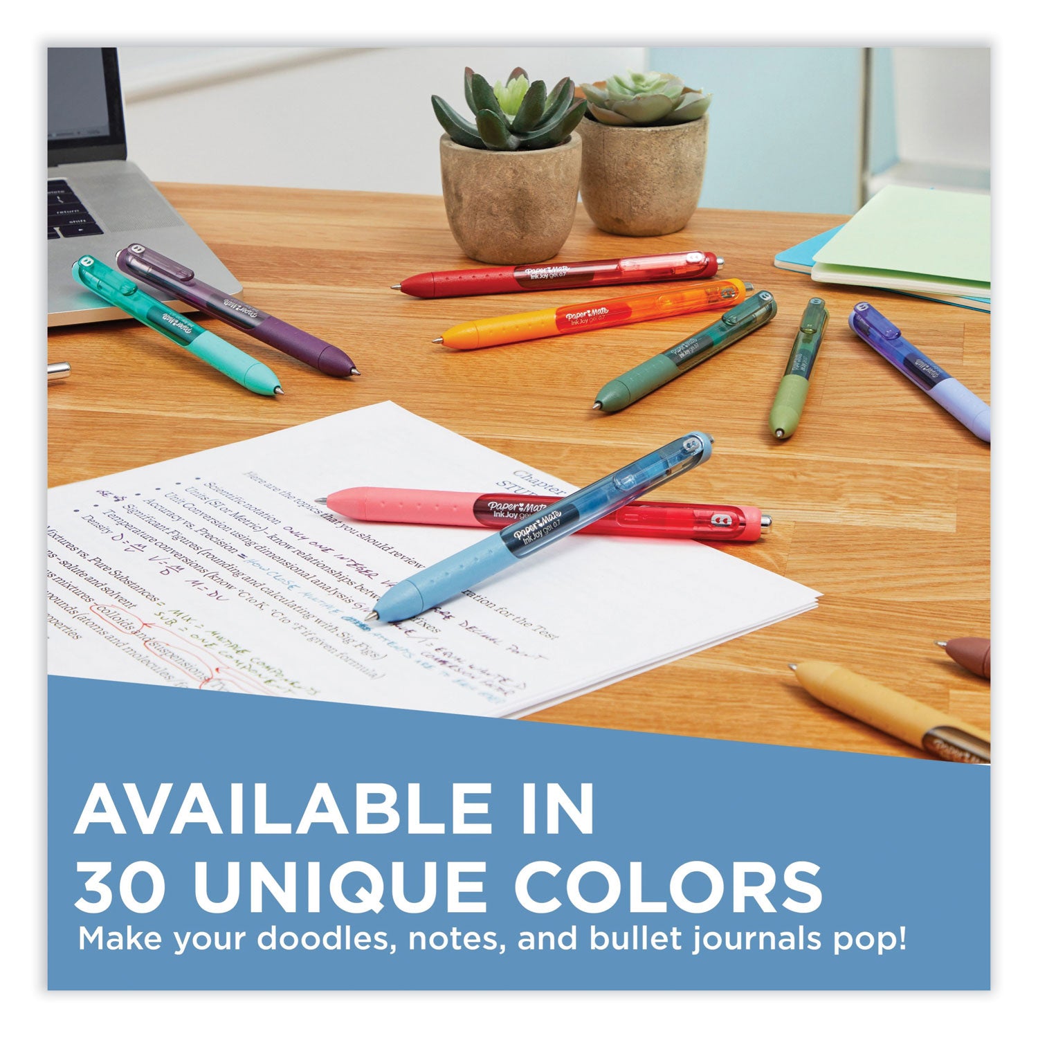InkJoy Gel Pen, Retractable, Medium 0.7 mm, Assorted Ink and Barrel Colors, 22/Pack