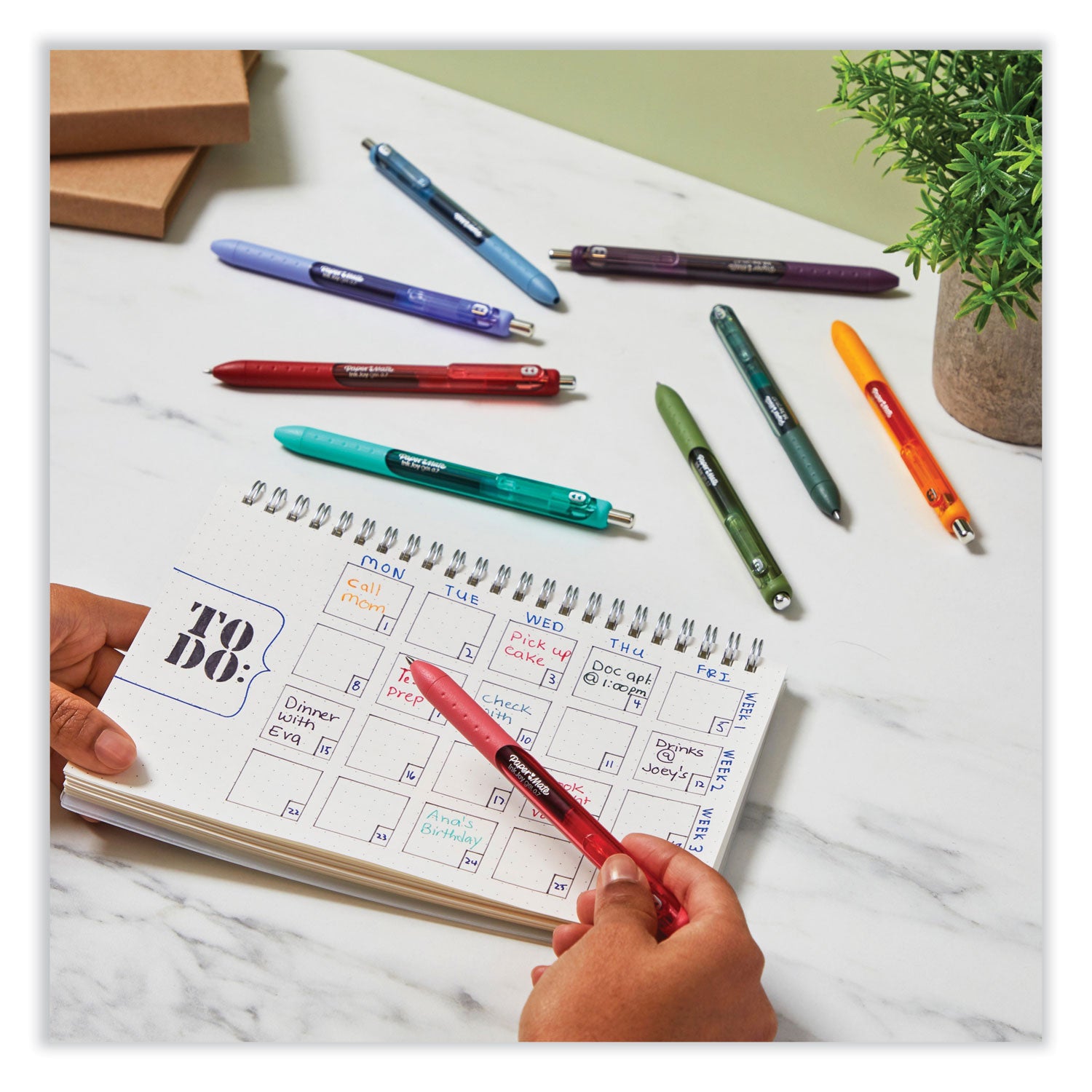 InkJoy Gel Pen, Retractable, Medium 0.7 mm, Assorted Ink and Barrel Colors, 22/Pack