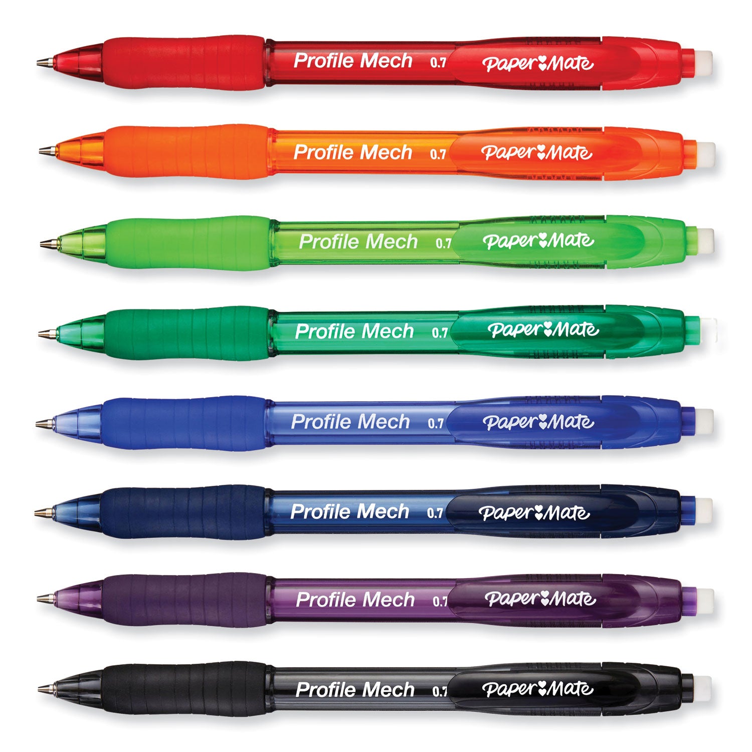 profile-mechanical-pencils-07-mm-hb-#2-black-lead-assorted-barrel-colors-8-pack_pap2105705 - 2