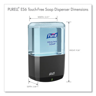 ES6 Soap Touch-Free Dispenser, 1,200 mL, 5.25 x 8.8 x 12.13, Graphite