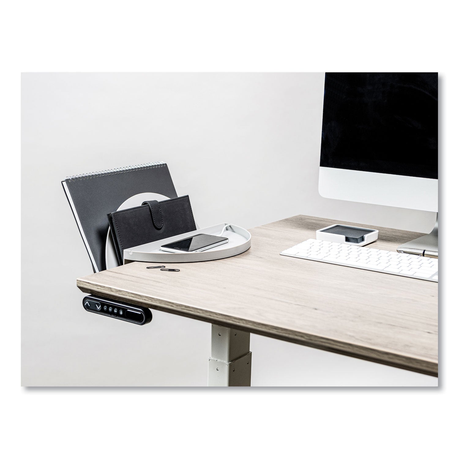 Standing Desk File Organizer, 2 Sections, Letter Size, 12 x 9.69 x 7.11, Gray