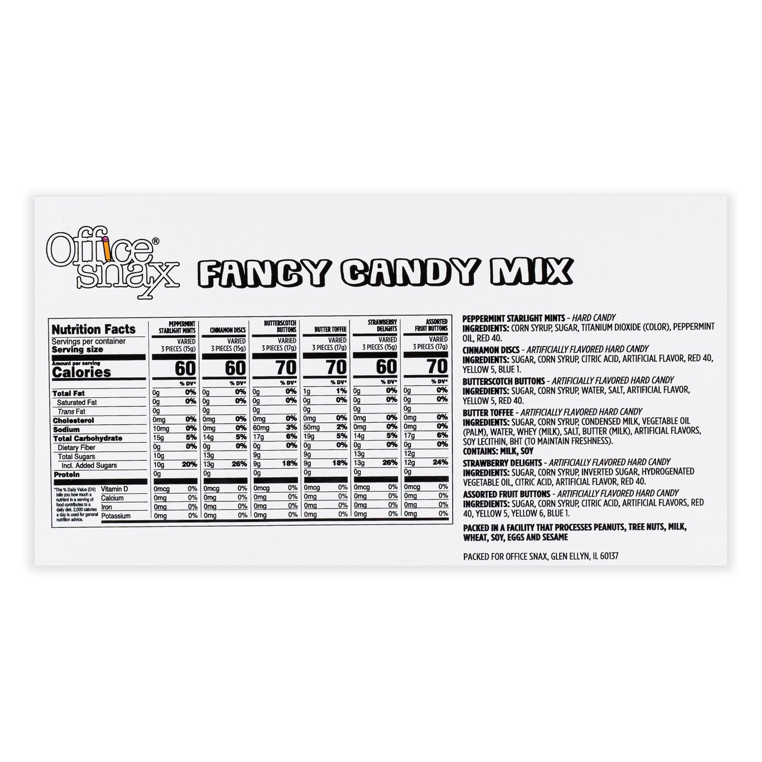 Candy Assortments, Fancy Candy Mix, 1 lb Bag