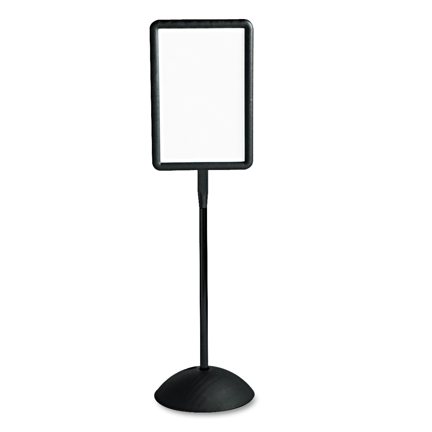 WriteWay Double-Sided Magnetic Dry Erase Standing Message Sign, Rectangle, 65" Tall Black Stand, 14.25 x 22.25 White Face - 