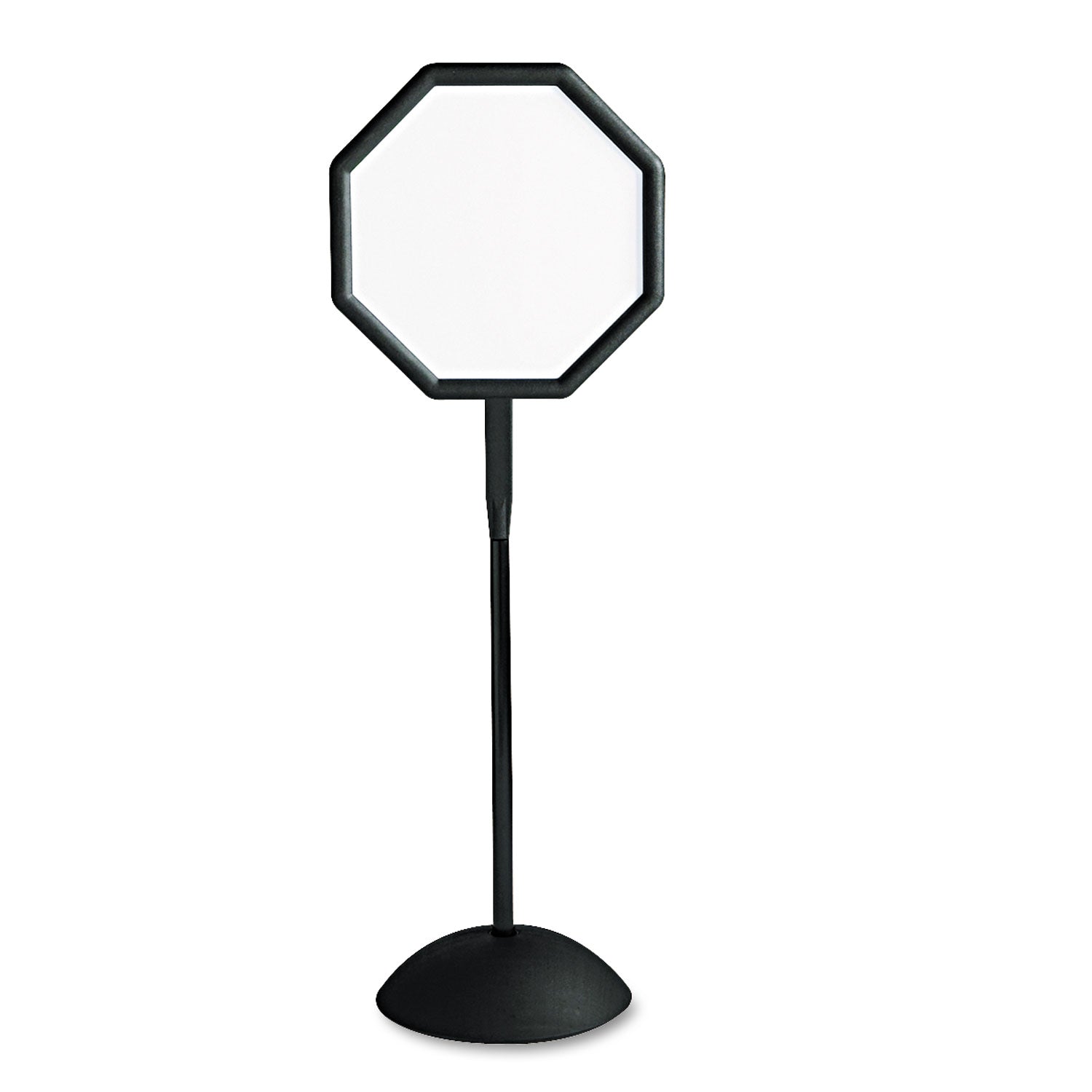 Safco Write Way Dual-sided Directional Sign - 1 Each - 22.5" Width x 65" Height x 18" Depth - Octagonal Shape - Both Sides Display, Magnetic, Durable - Steel - Indoor, Outdoor, Office - Black