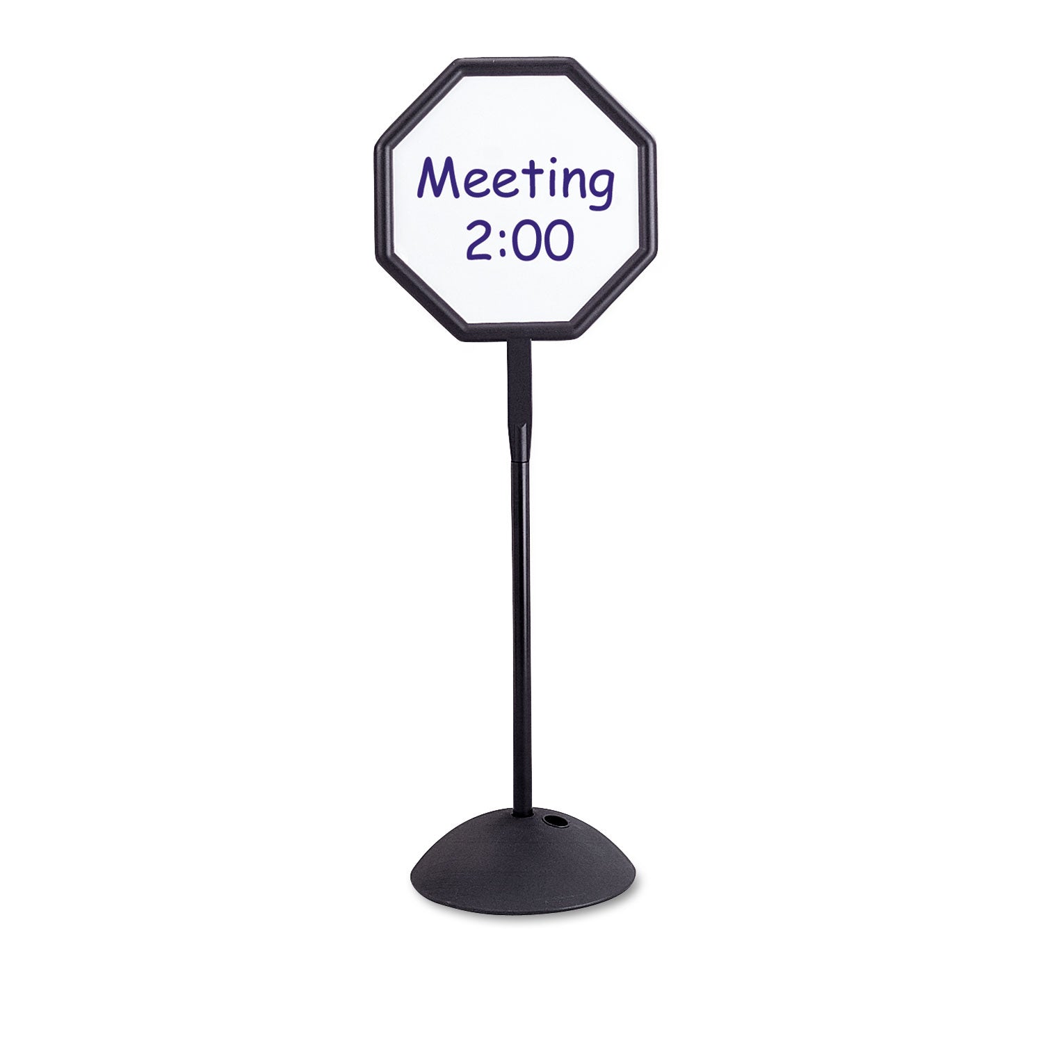 Safco Write Way Dual-sided Directional Sign - 1 Each - 22.5" Width x 65" Height x 18" Depth - Octagonal Shape - Both Sides Display, Magnetic, Durable - Steel - Indoor, Outdoor, Office - Black - 3