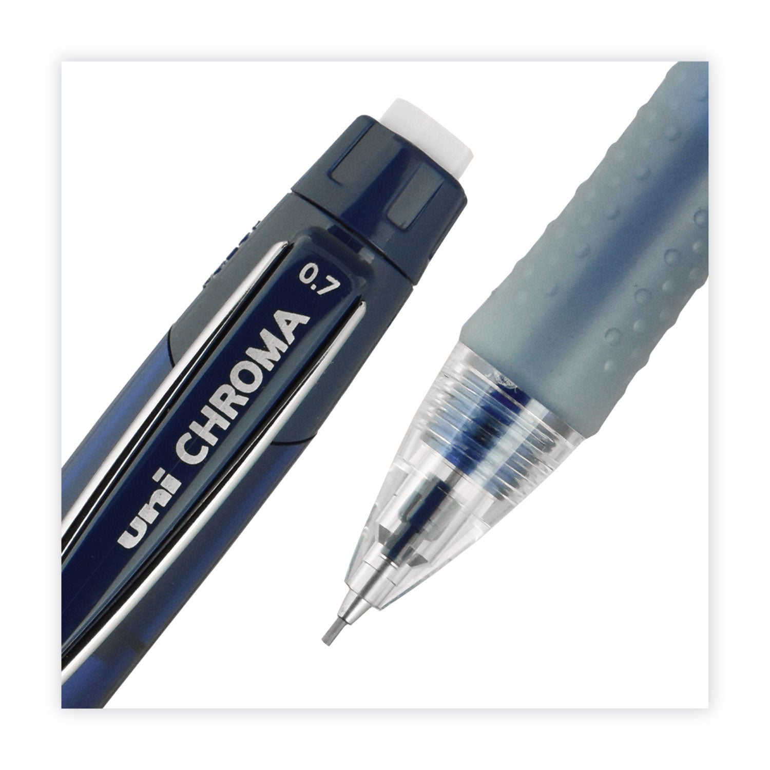 chroma-mechanical-pencils-with-tube-of-lead-erasers-07-mm-hb-#2-black-lead-assorted-barrel-colors-4-set_ubc70150 - 4