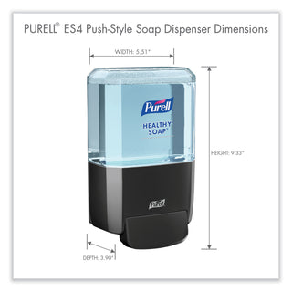 ES4 Soap Push-Style Dispenser, 1,200 mL, 4.88 x 8.8 x 11.38, Graphite