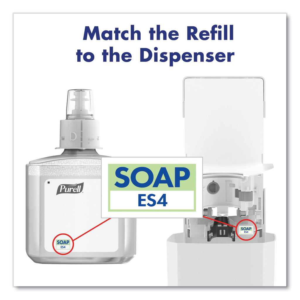ES4 Soap Push-Style Dispenser, 1,200 mL, 4.88 x 8.8 x 11.38, White