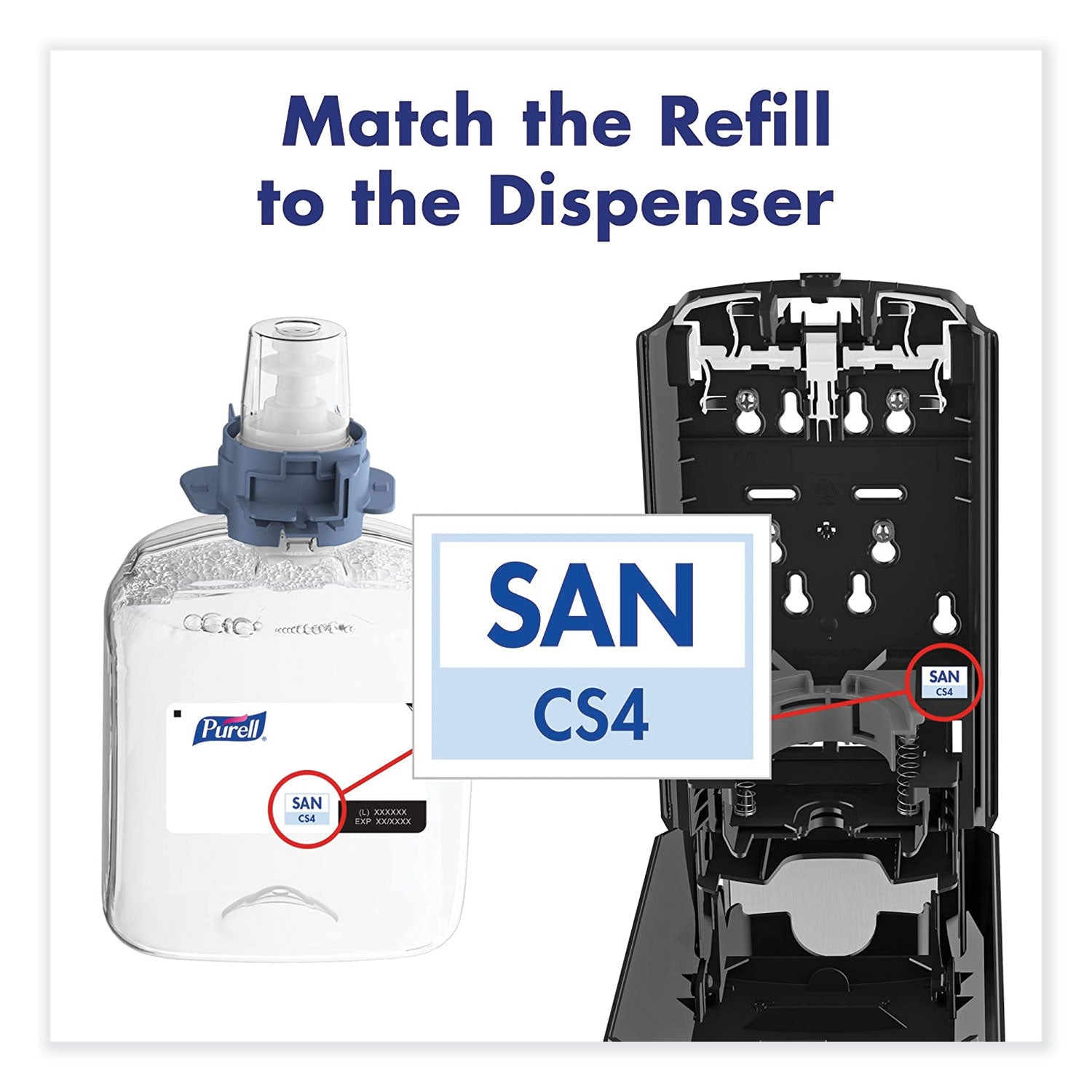 CS4 Hand Sanitizer Dispenser, 1,200 mL, 6.12 x 4.48 x 10.81, White