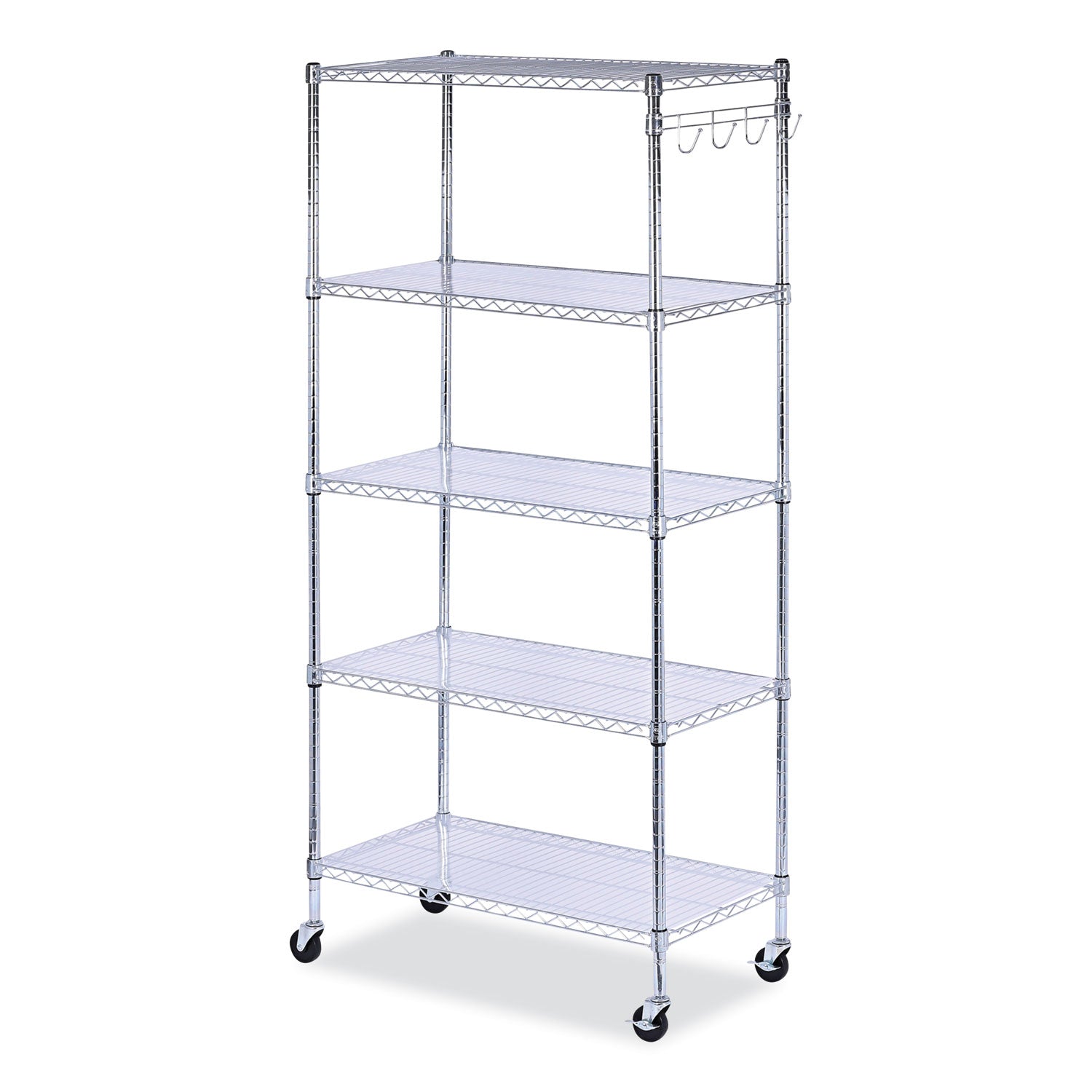5-shelf-wire-shelving-kit-with-casters-and-shelf-liners-36w-x-18d-x-72h-silver_alesw653618sr - 1