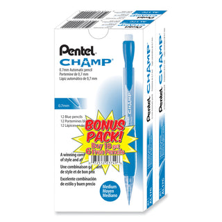 Champ Mechanical Pencil Value Pack, 0.7 mm, HB (#2), Black Lead, Blue Barrel, 24/Pack