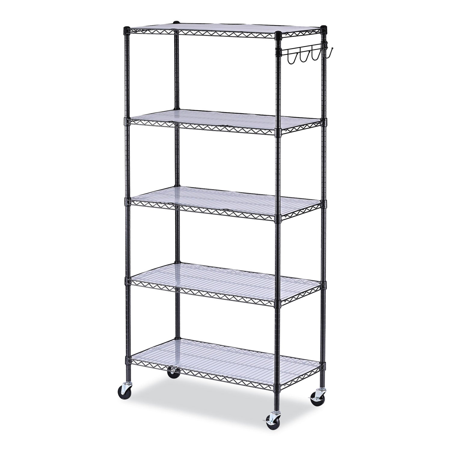 5-shelf-wire-shelving-kit-with-casters-and-shelf-liners-36w-x-18d-x-72h-black-anthracite_alesw653618ba - 1