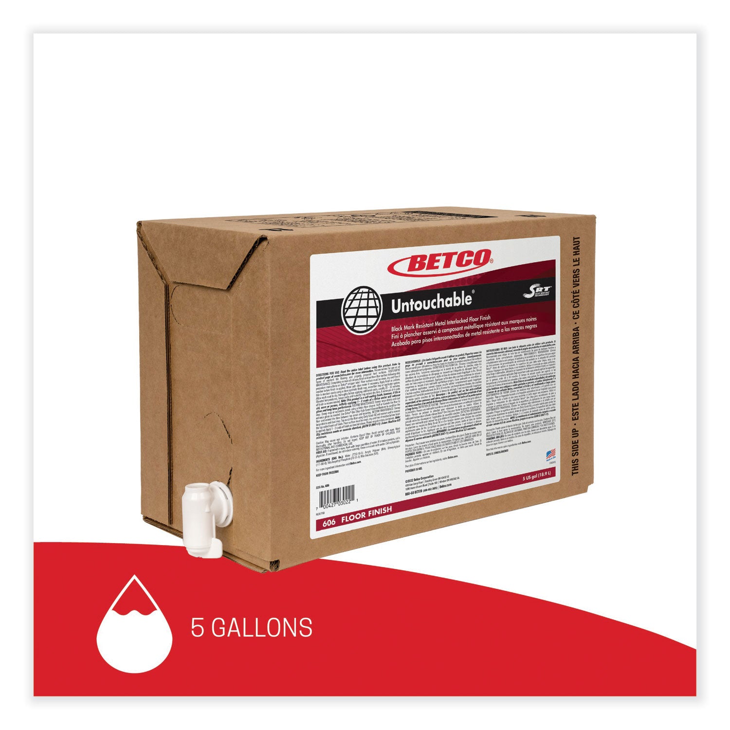 Untouchable Floor Finish with SRT, 5 gal Bag-in-Box