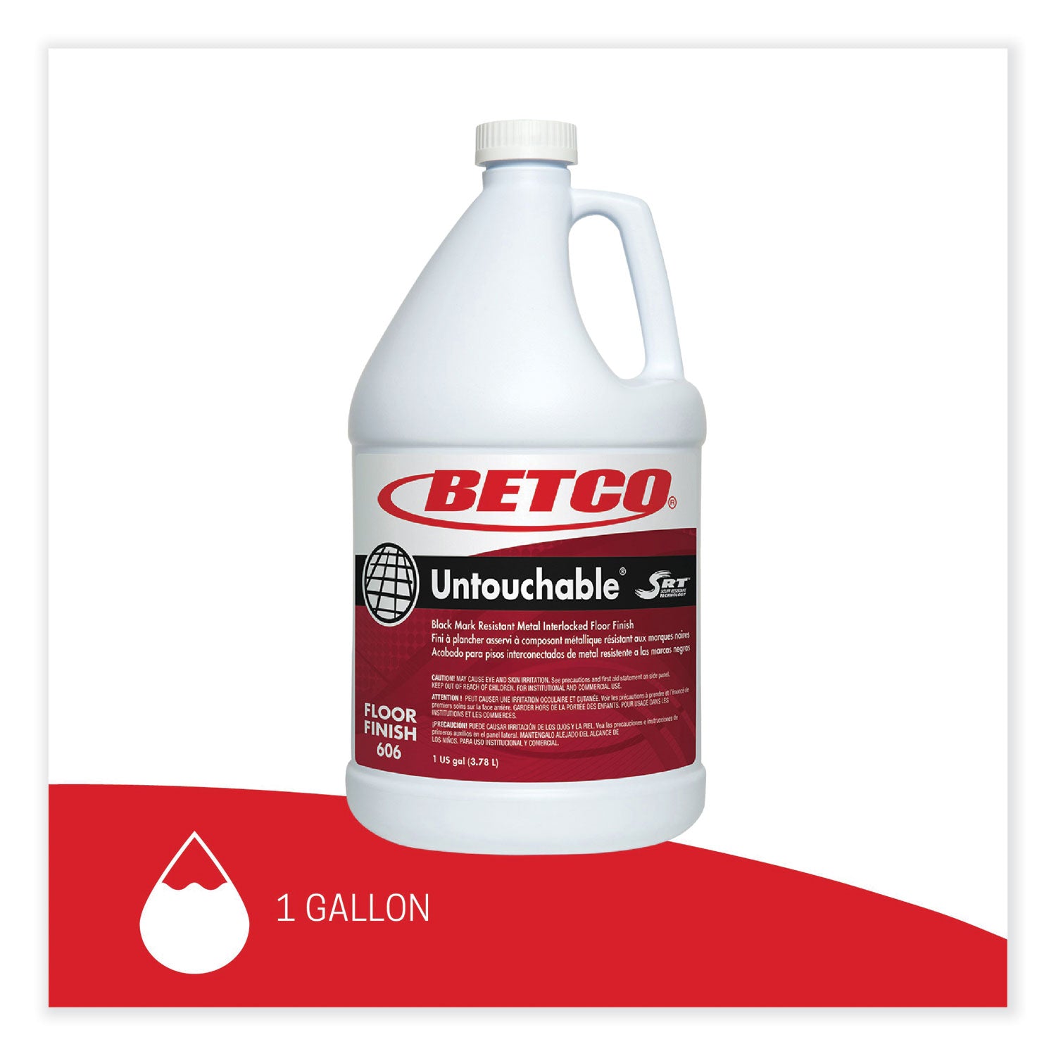 Untouchable Floor Finish with SRT, 1 gal Bottle, 4/Carton