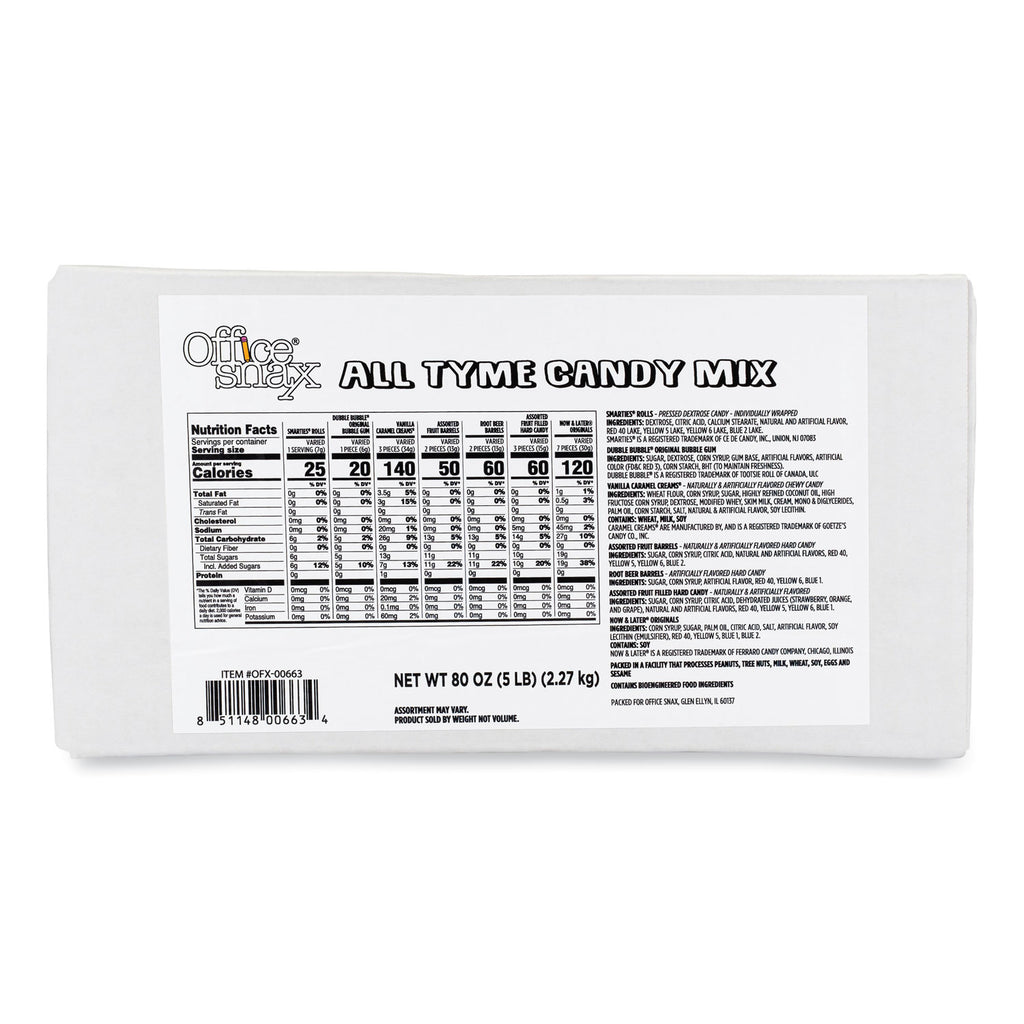 Candy Assortments, All Tyme Candy Mix, 5 lb Carton