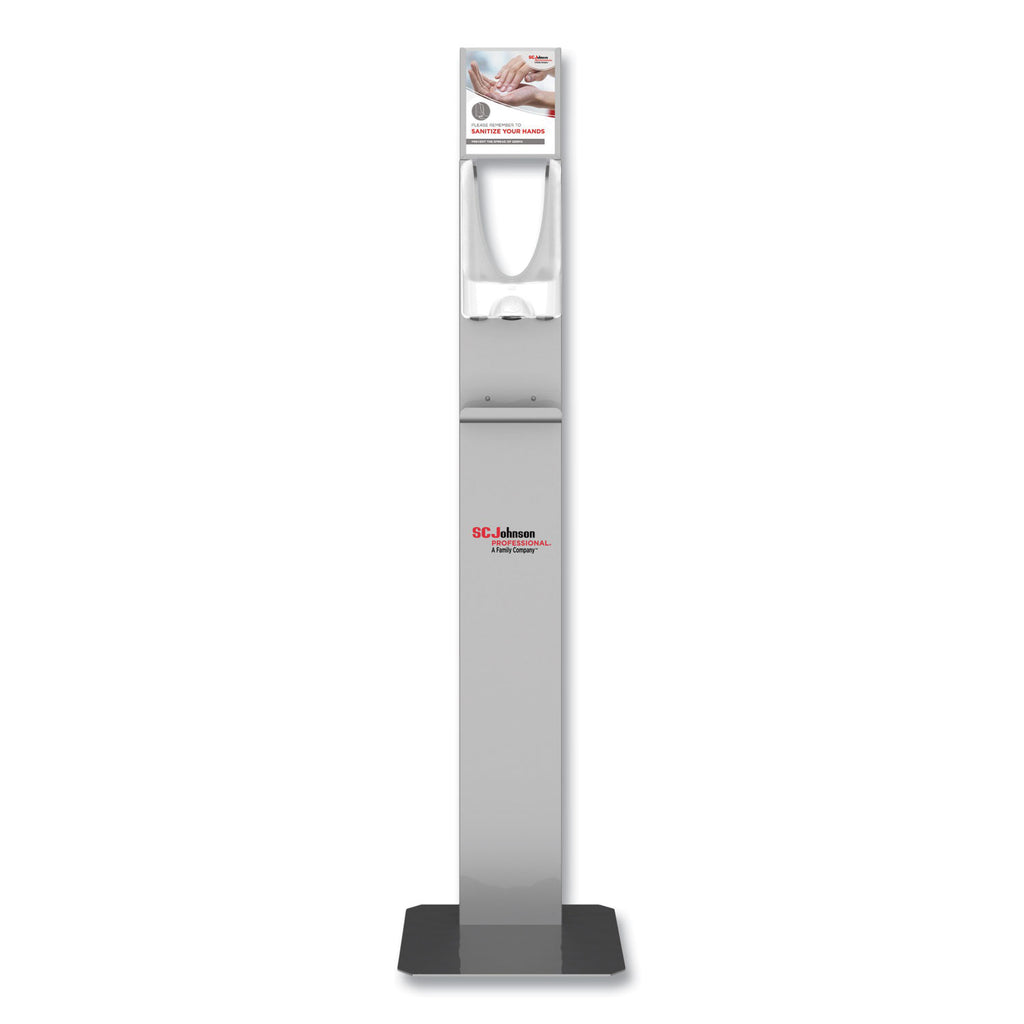 SC Johnson Hand Hygiene Touch-free Dispenser Stand - Automatic - Touch-free, Sturdy, Durable, Wear Resistant, Tear Resistant - Silver - 1Each