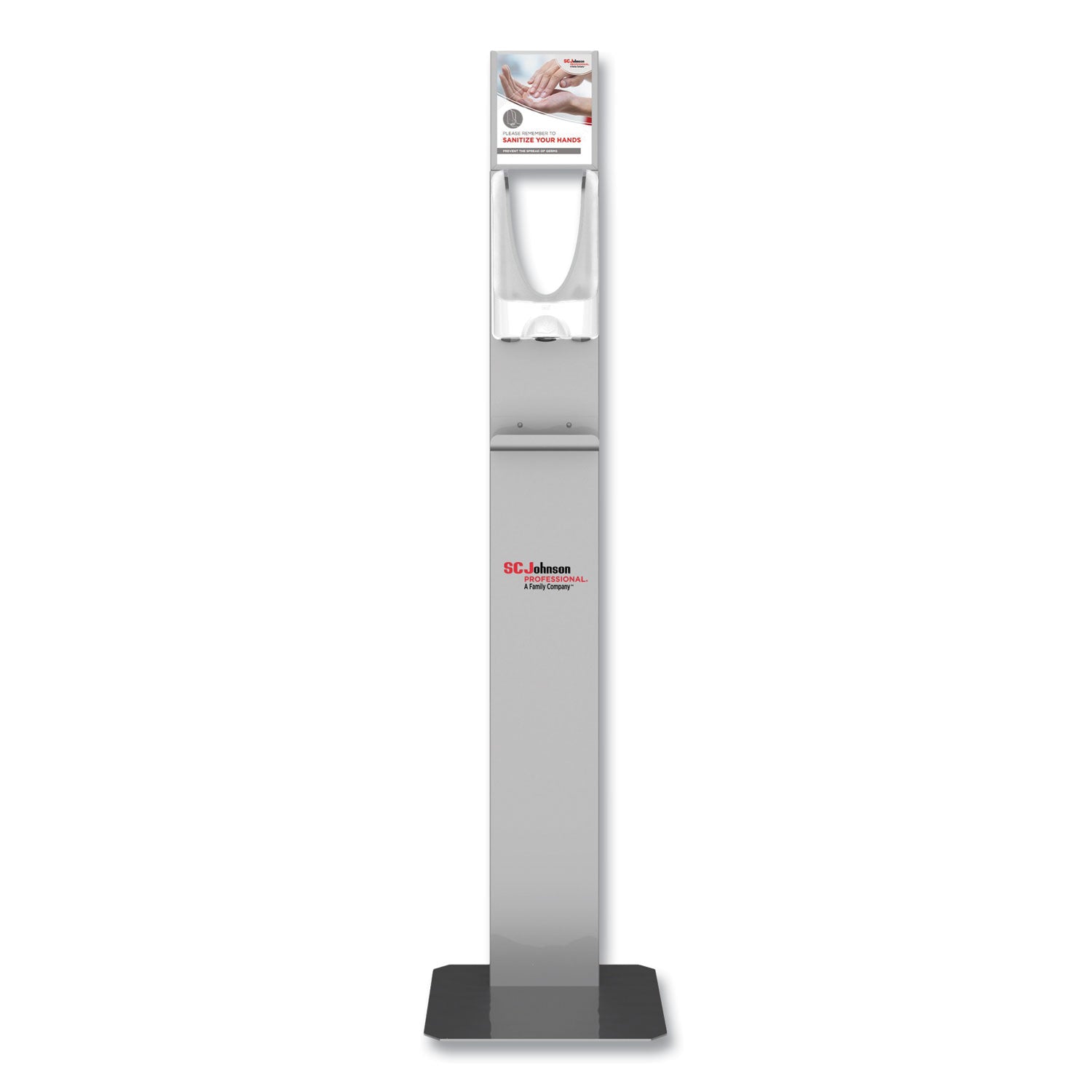 SC Johnson Hand Hygiene Touch-free Dispenser Stand - Automatic - Touch-free, Sturdy, Durable, Wear Resistant, Tear Resistant - Silver - 1Each