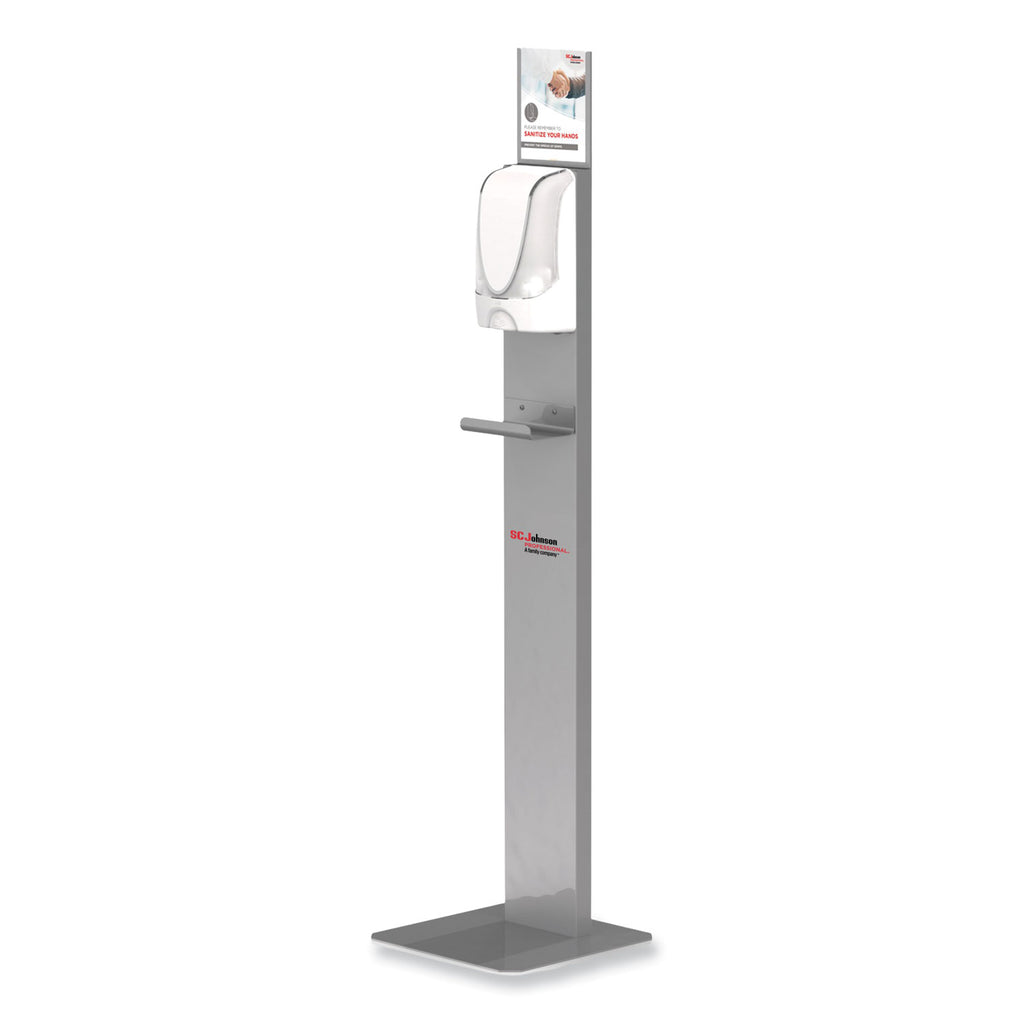 SC Johnson Hand Hygiene Touch-free Dispenser Stand - Automatic - Touch-free, Sturdy, Durable, Wear Resistant, Tear Resistant - Silver - 1Each