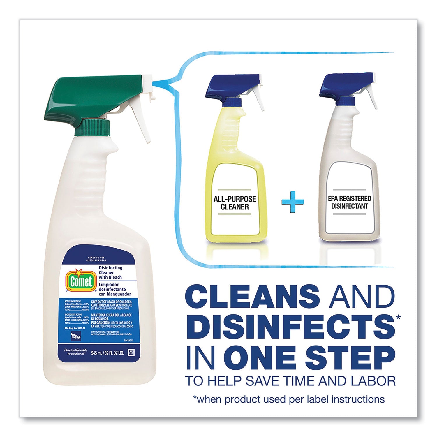 Disinfecting Cleaner with Bleach, 1 gal Bottle