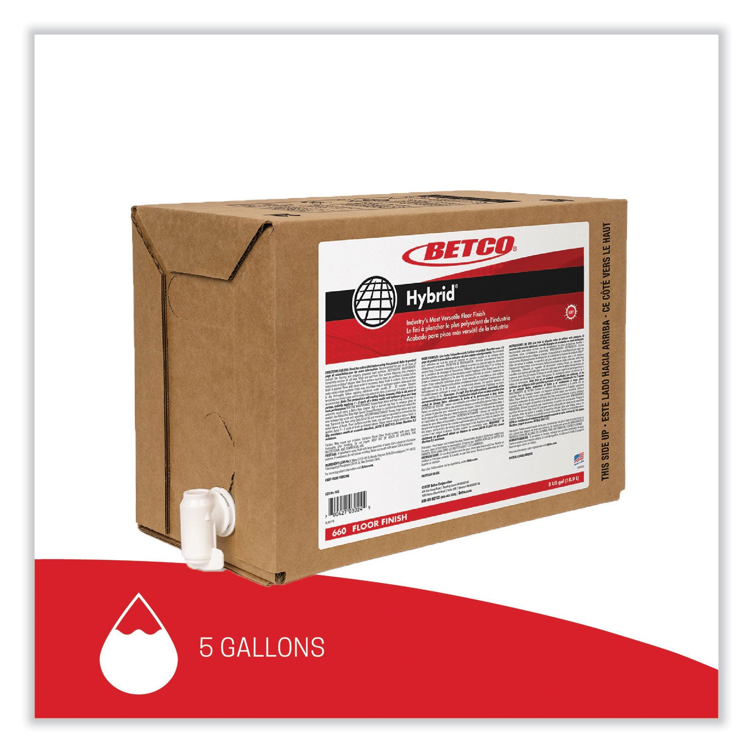Hybrid Floor Finish, 5 gal Bag-in-Box