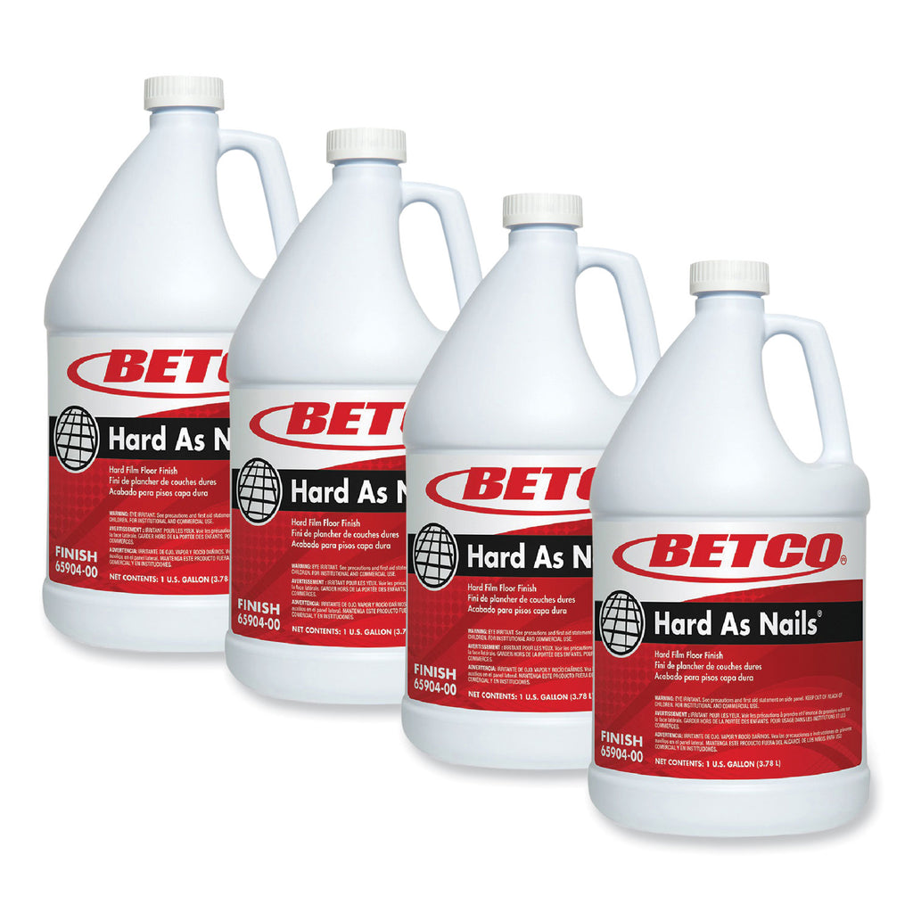 Hard As Nails Floor Finish, 1 gal Bottle, 4/Carton