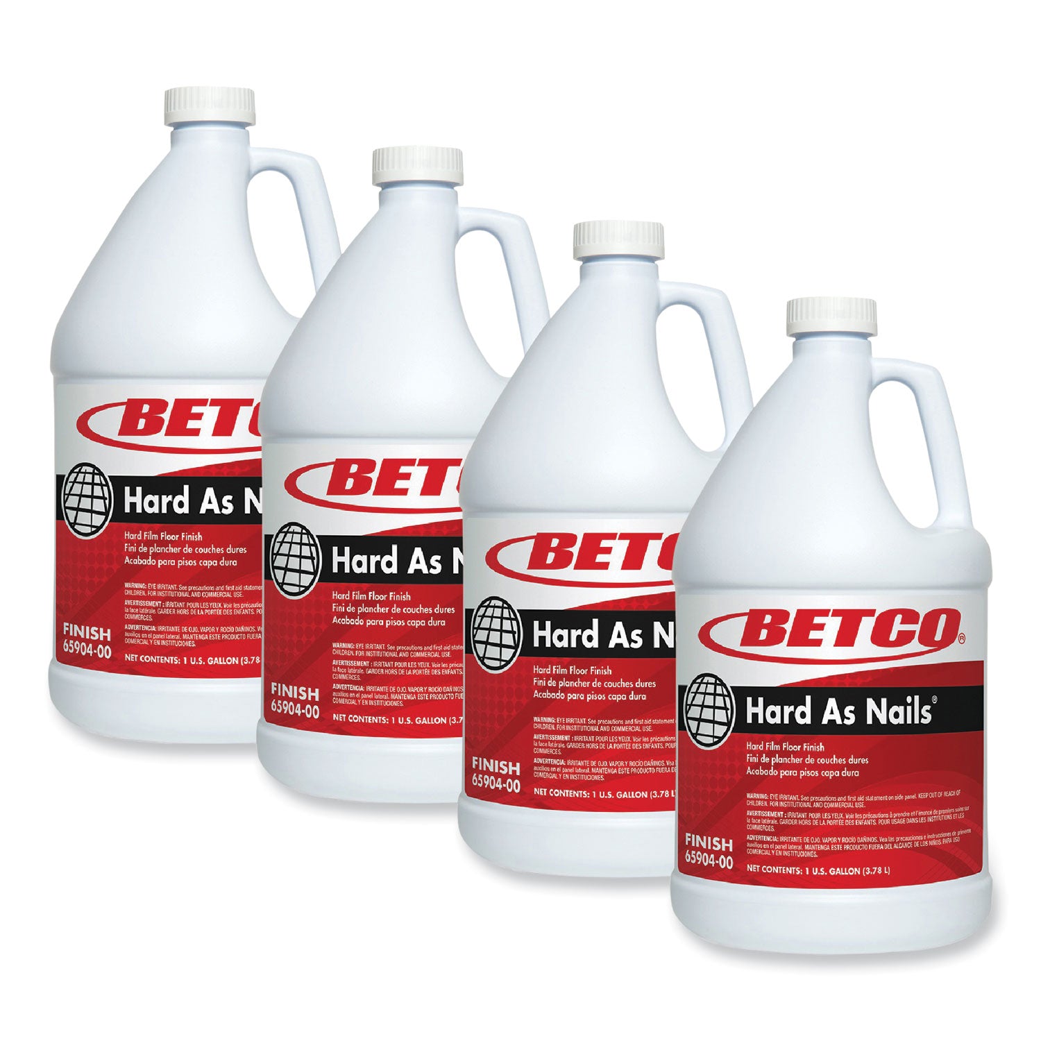 Hard As Nails Floor Finish, 1 gal Bottle, 4/Carton