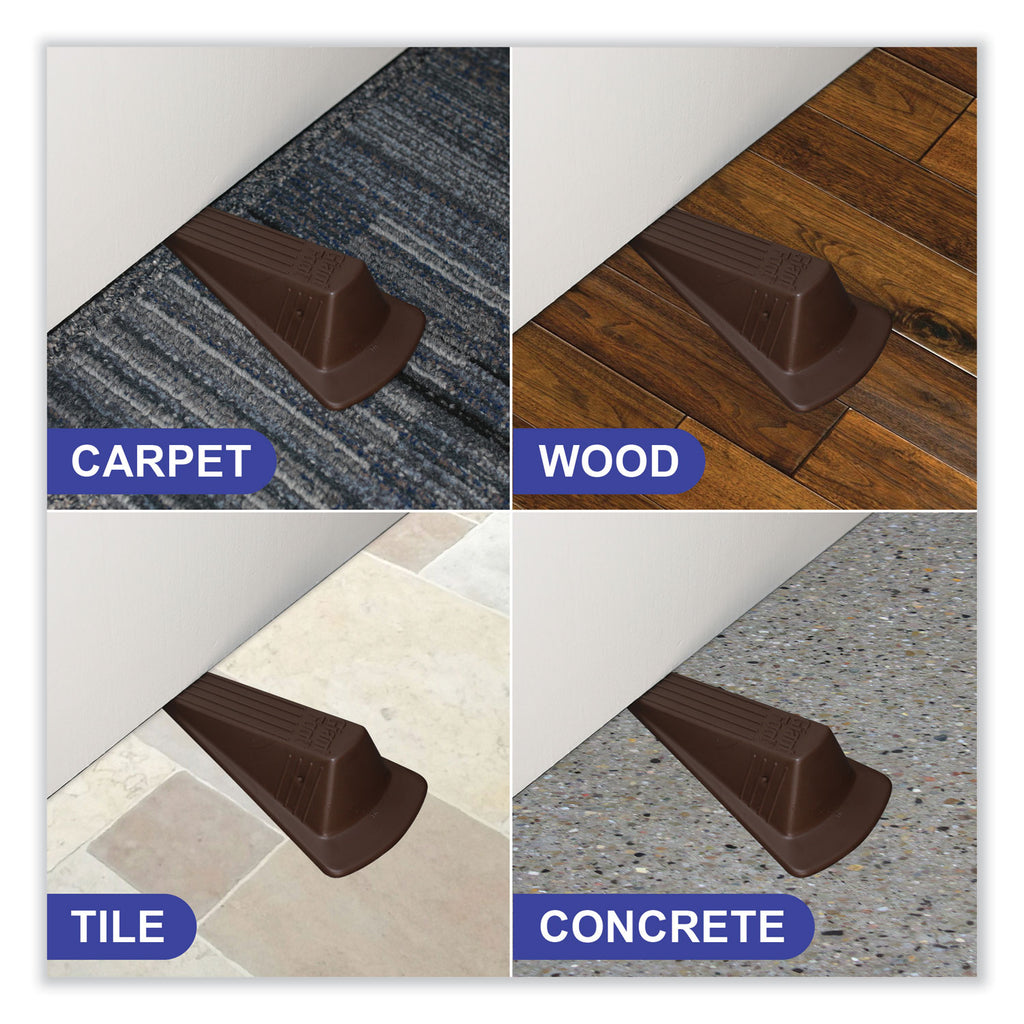 Giant Foot Doorstop, No-Slip Rubber Wedge, 3.5w x 6.75d x 2h, Brown, 2/Pack - 