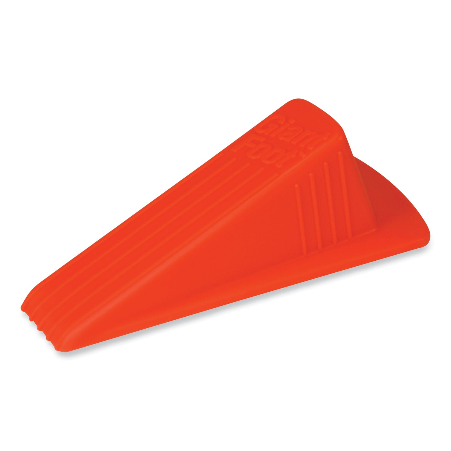 Giant Foot Doorstop, No-Slip Rubber Wedge, 3.5w x 6.75d x 2h, Safety Orange - 