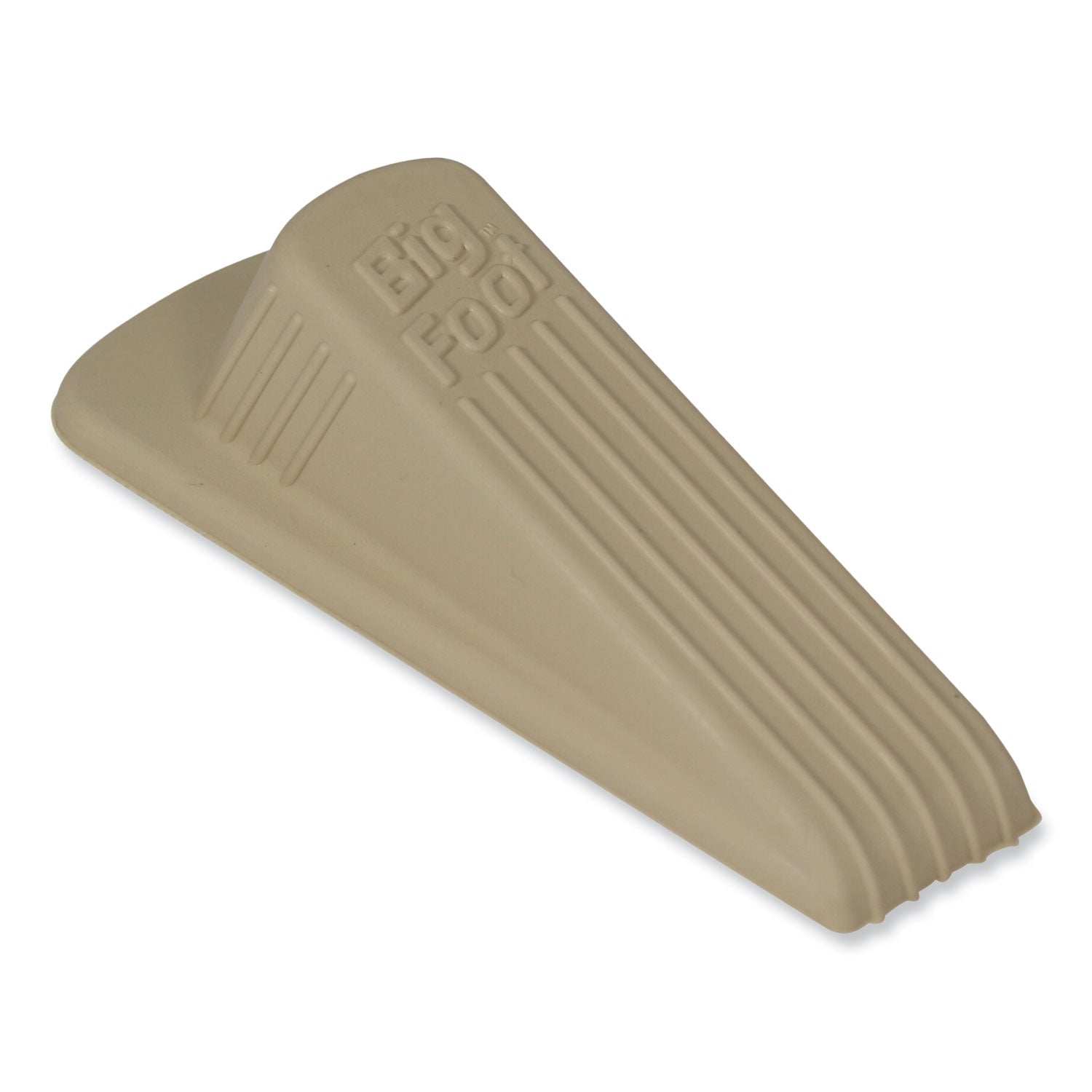 Big Foot Doorstop, No Slip Rubber Wedge, 2.25w x 4.75d x 1.25h, Beige - 