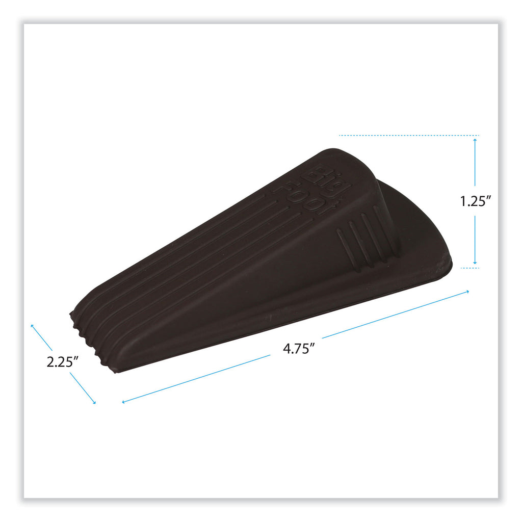 Big Foot Doorstop, No Slip Rubber Wedge, 2.25w x 4.75d x 1.25h, Brown, 2/Pack - 