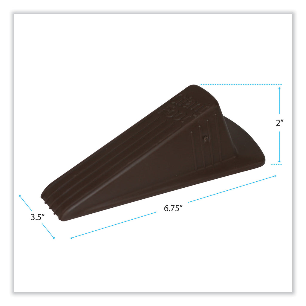 Giant Foot Doorstop, No-Slip Rubber Wedge, 3.5w x 6.75d x 2h, Brown - 