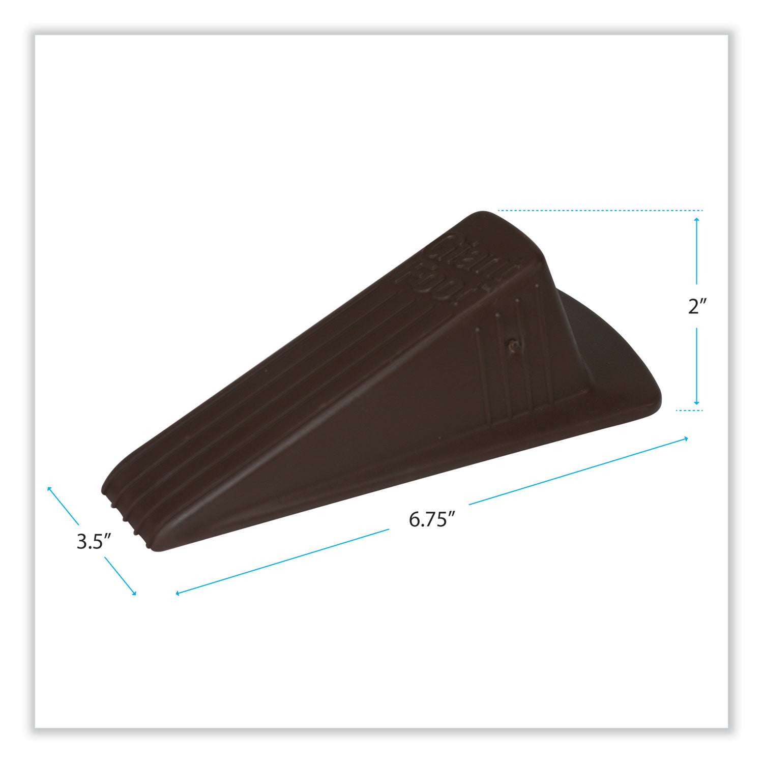 Giant Foot Doorstop, No-Slip Rubber Wedge, 3.5w x 6.75d x 2h, Brown - 