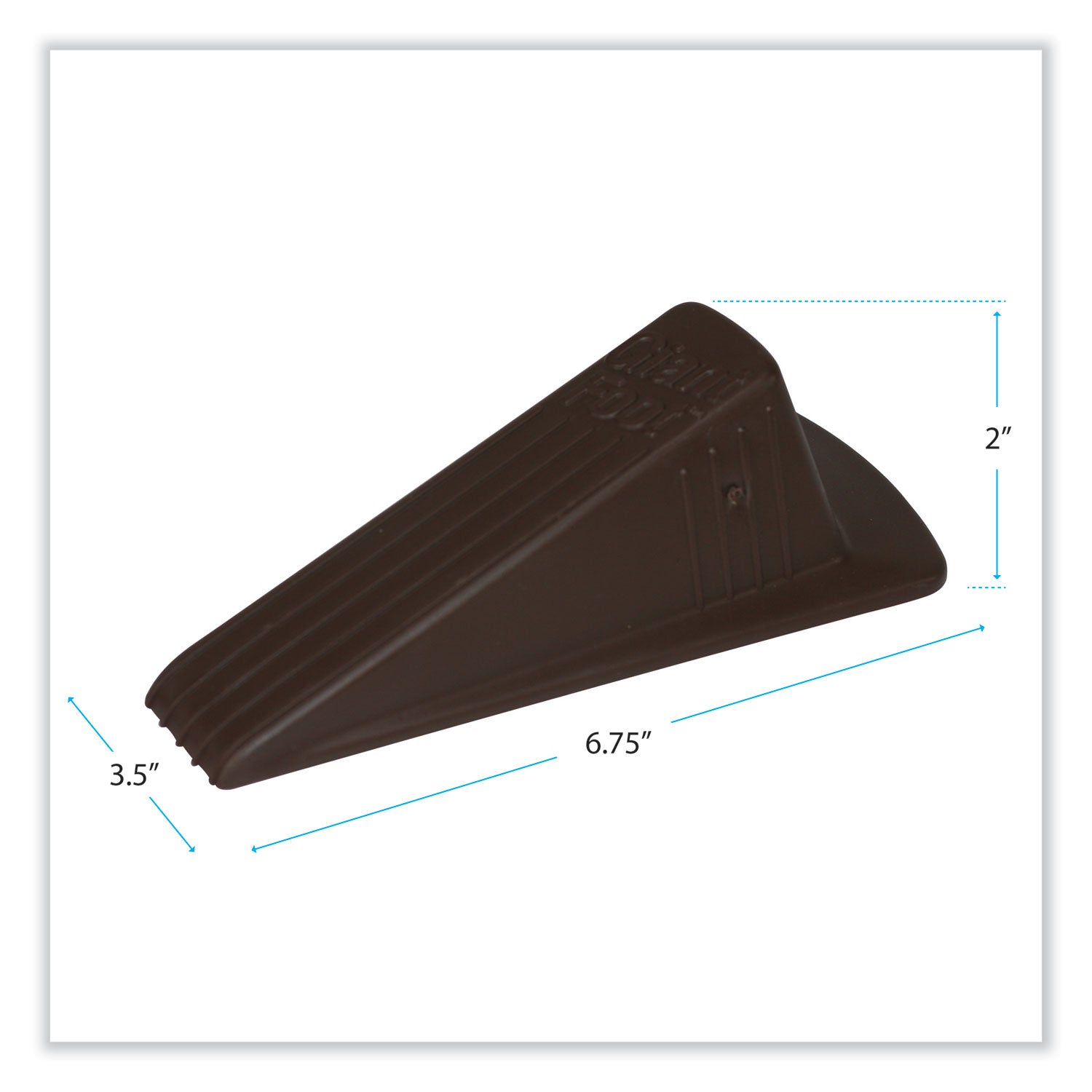 Giant Foot Doorstop, No-Slip Rubber Wedge, 3.5w x 6.75d x 2h, Brown, 2/Pack - 