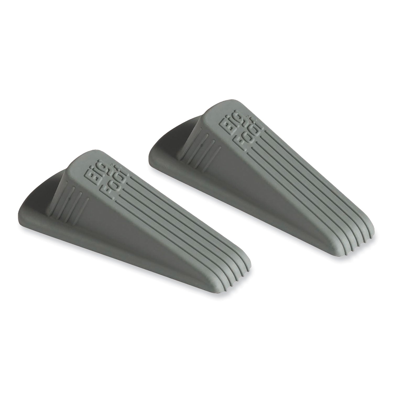 Big Foot Doorstop, No Slip Rubber Wedge, 2.25w x 4.75d x 1.25h, Gray, 2/Pack - 