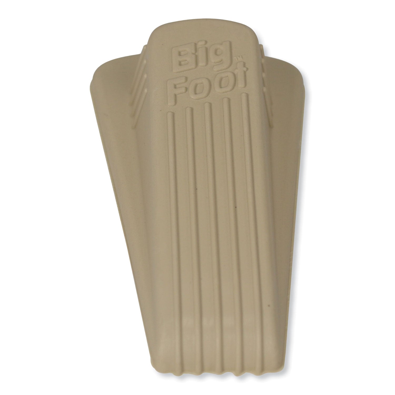 Big Foot Doorstop, No Slip Rubber Wedge, 2.25w x 4.75d x 1.25h, Beige - 