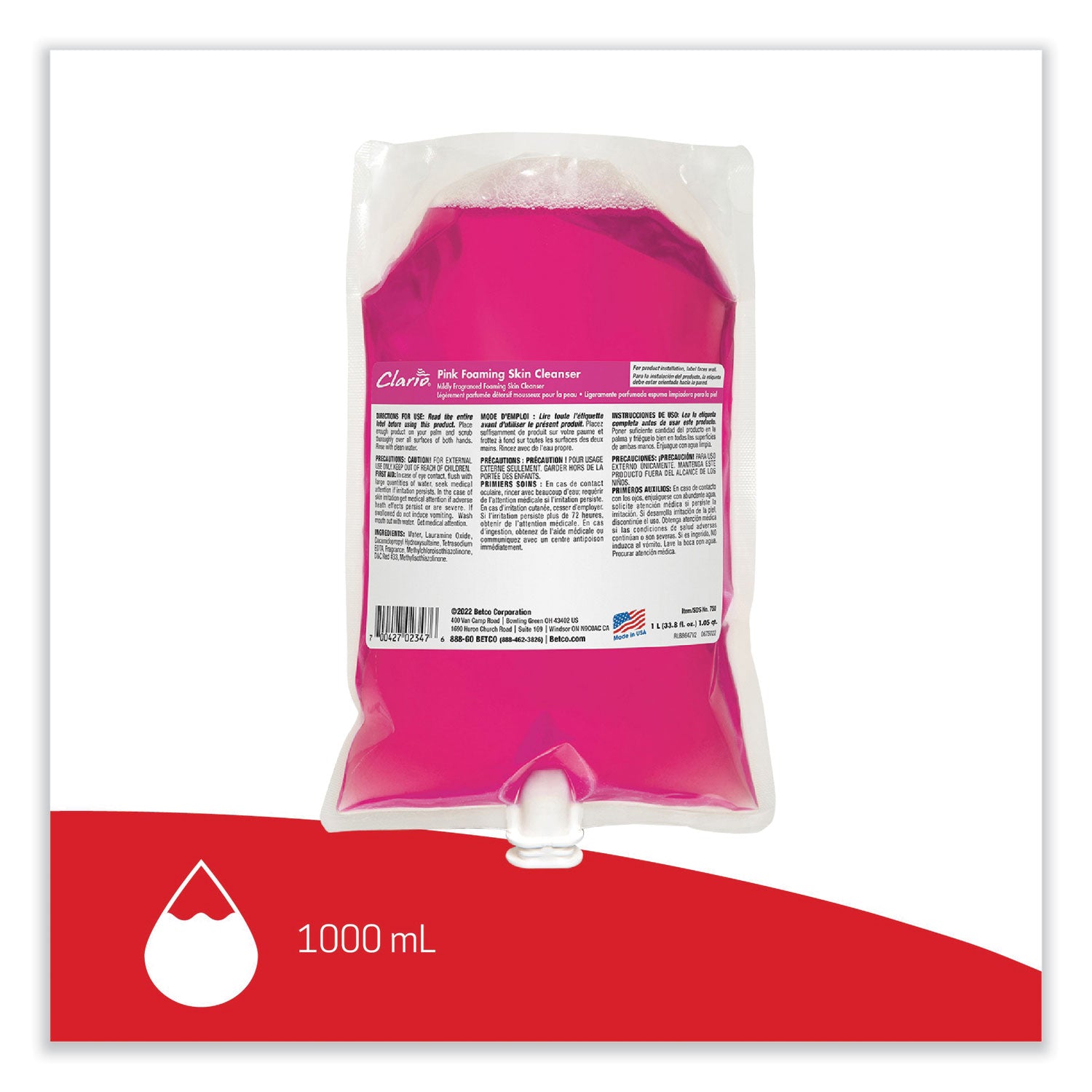 pink-foaming-skin-cleanser-fresh-1000-ml-refill-bag-6-carton_bet7502900 - 4