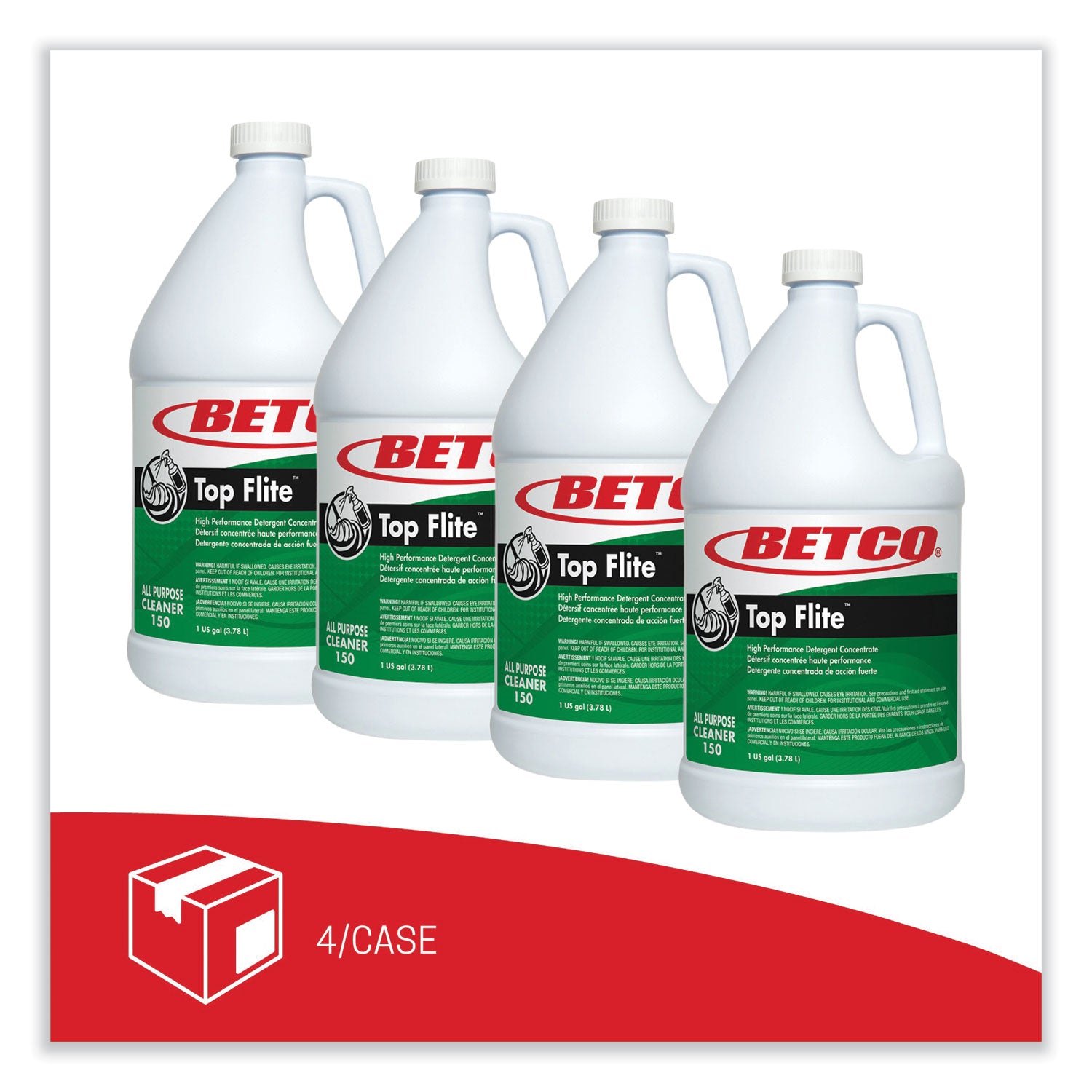 Top Flite All-Purpose Cleaner, Mint Scent, 1 gal Bottle, 4/Carton