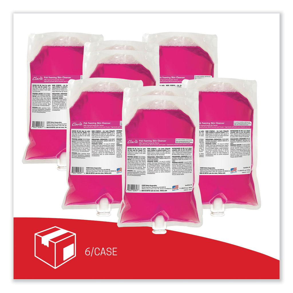 Pink Foaming Skin Cleanser, Fresh, 1,000 mL Refill Bag, 6/Carton