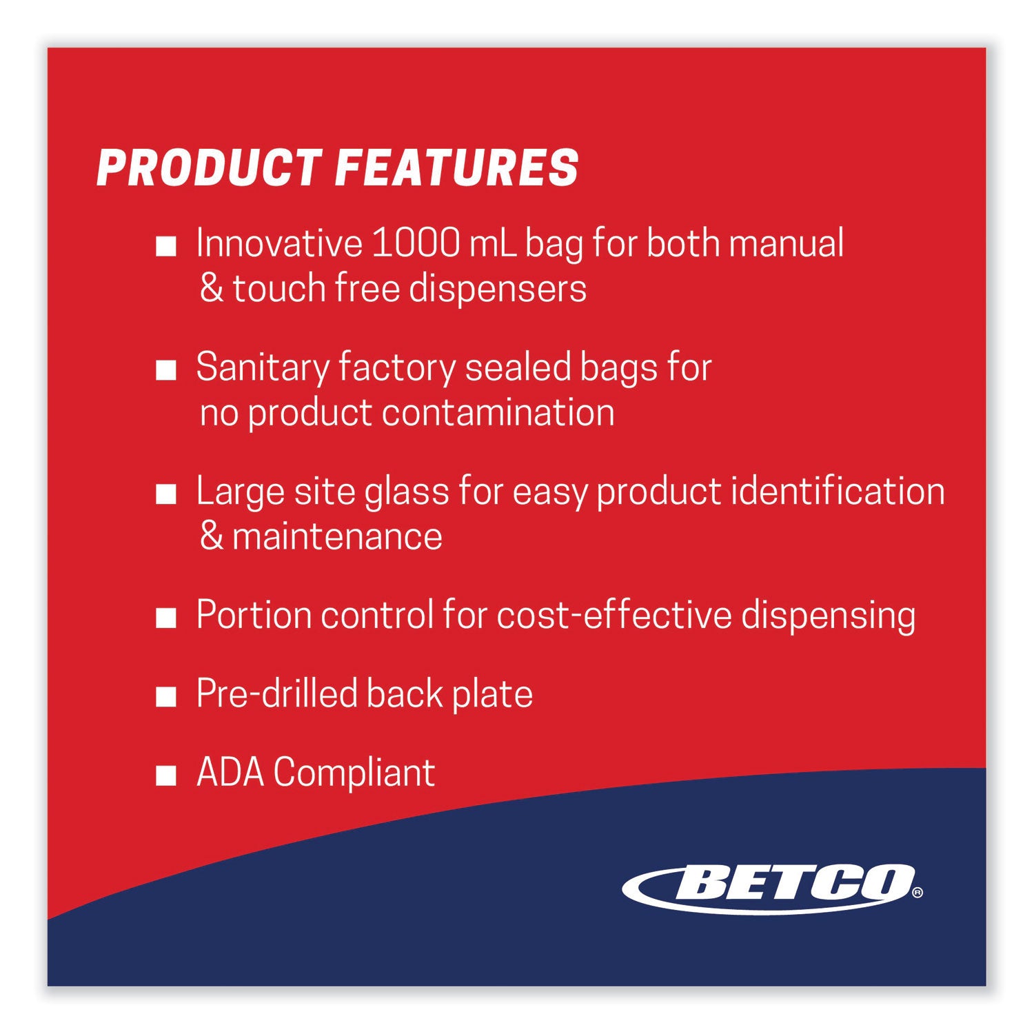 Betco Clario Manual Skin Care Foam Dispenser - Manual - 1.06 quart Capacity - Hygienic, Refillable, Site Window, Durable - White - 12 / Carton - 6