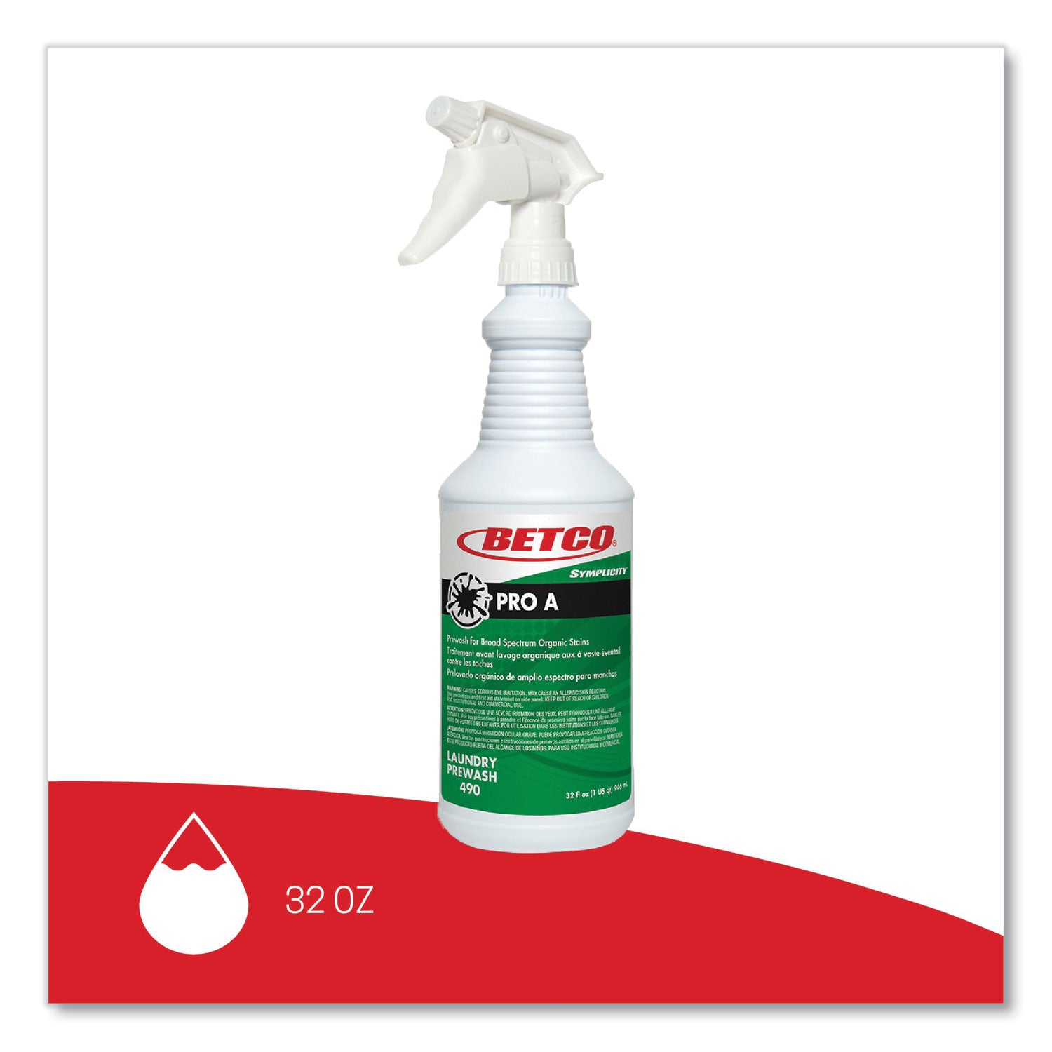 Symplicity Pro A Prewash/Spotter, Citrus Scent, 32 oz Bottle, 6/Carton