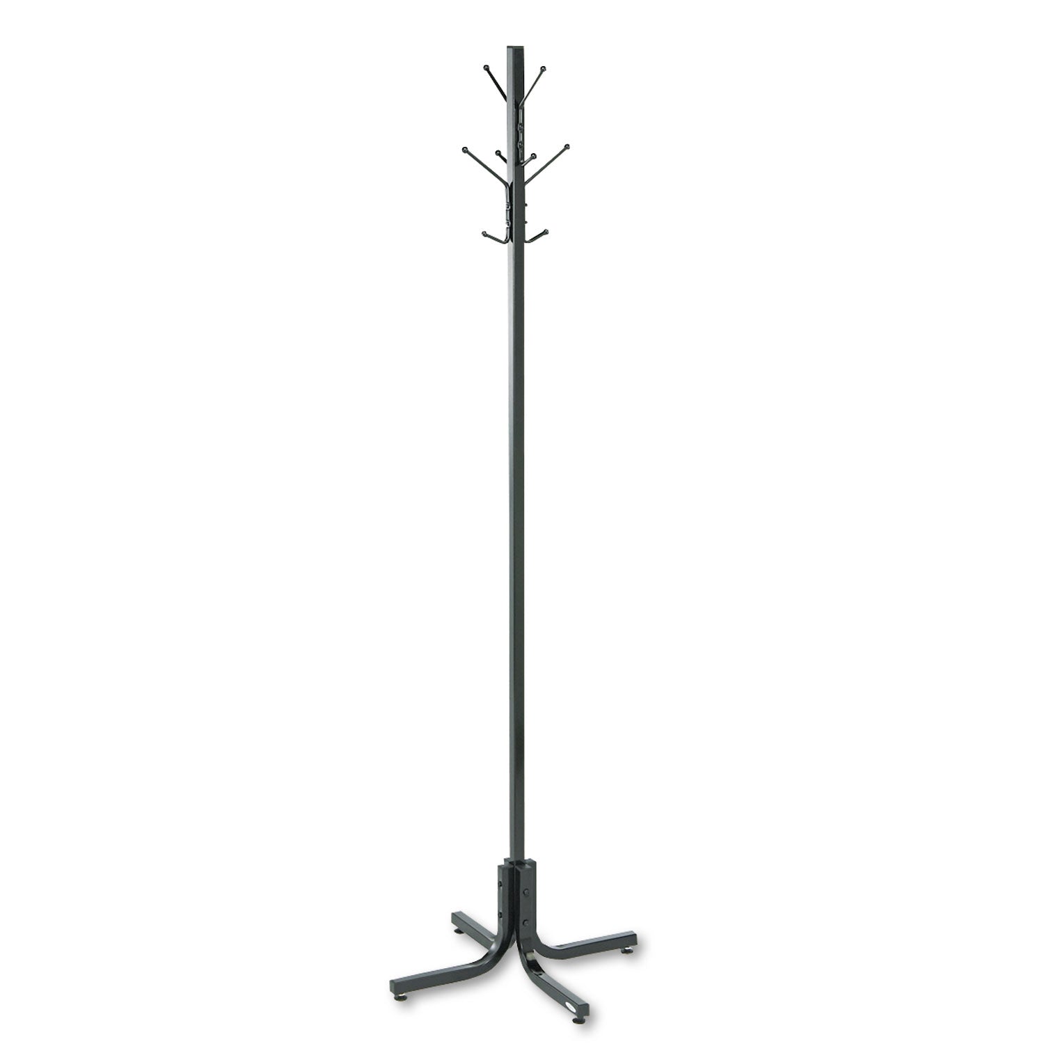 Metal Costumer, Four Ball-Tipped Double-Hooks, 21w x 21d x 70h, Black - 