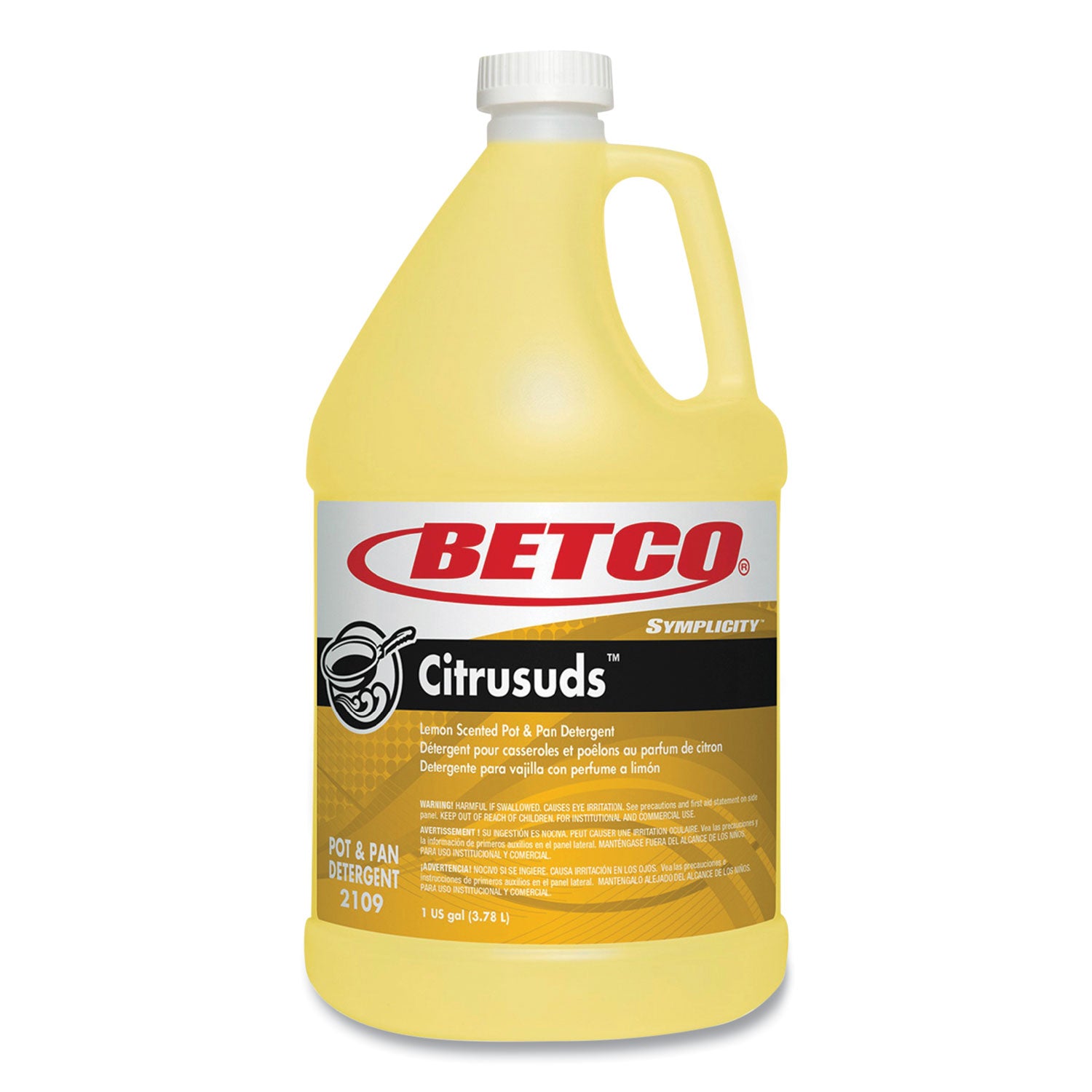 symplicty-citrusuds-manual-dishwashing-detergent-lemon-scent-1-gal-bottle-4-carton_bet21090400 - 1