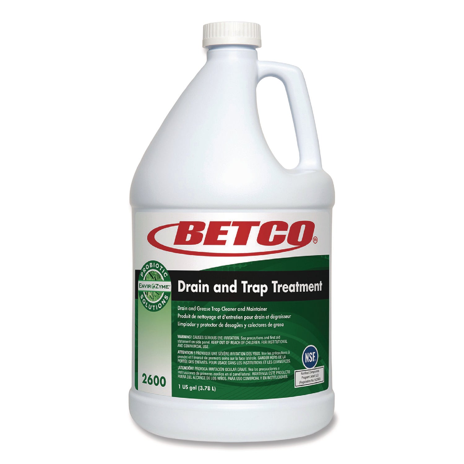 BioActive Solutions Drain and Trap Treatment, Ocean Scent, 1 gal Bottle, 4/Carton