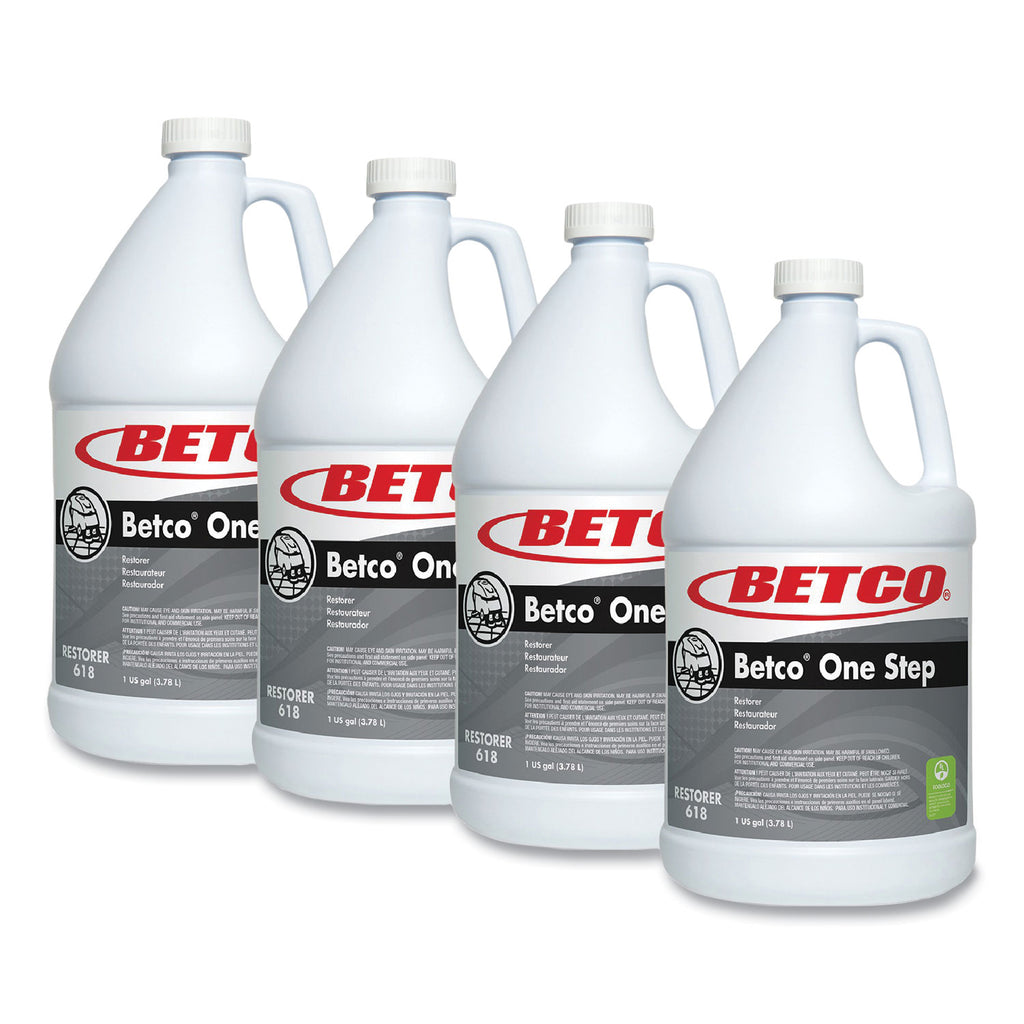 One Step Floor Restorer, Lemon Scent, 1 gal Bottle, 4/Carton