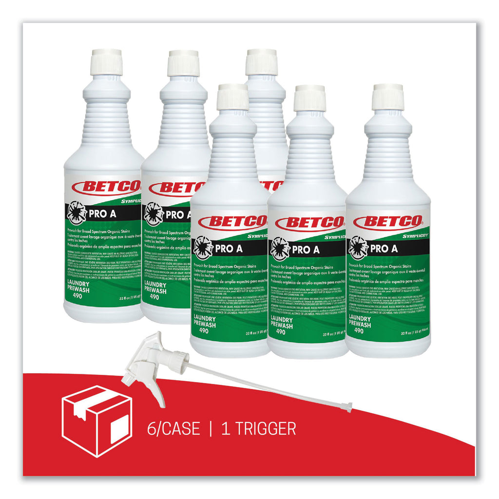 Symplicity Pro A Prewash/Spotter, Citrus Scent, 32 oz Bottle, 6/Carton